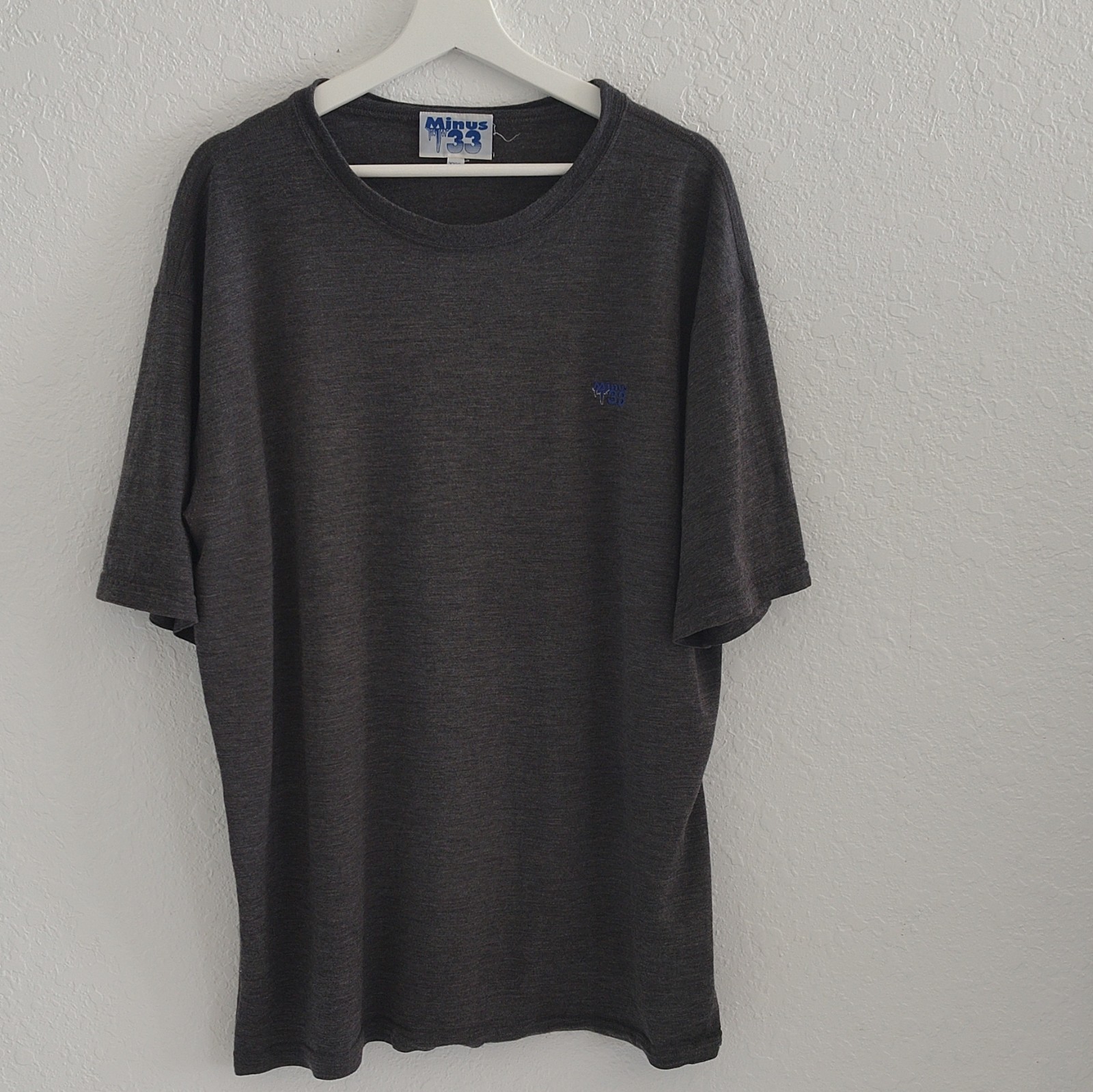 Minus 33 Men’s XXXL Gray Merino Wool Solid Crew Neck Short Sleeve T-Shirt