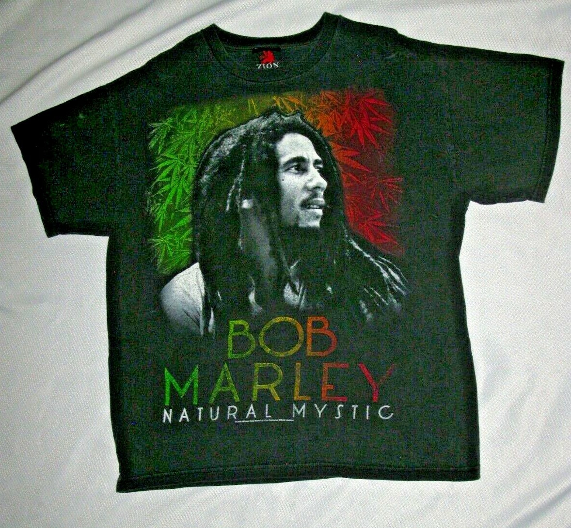 Bob Marley Natural Mystic T-Shirt 2009 on Zion Label Size Large