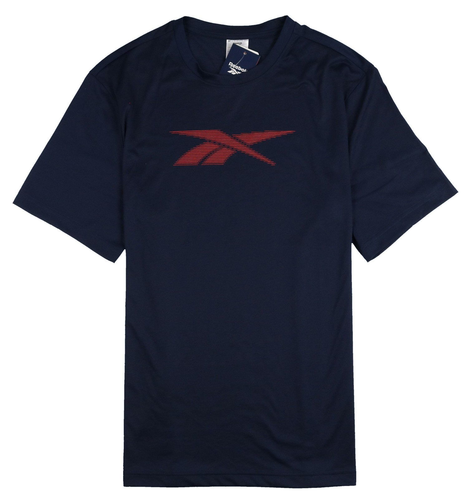 REEBOK Vector Performance Logo T-Shirt sz S Small Navy Blue Red