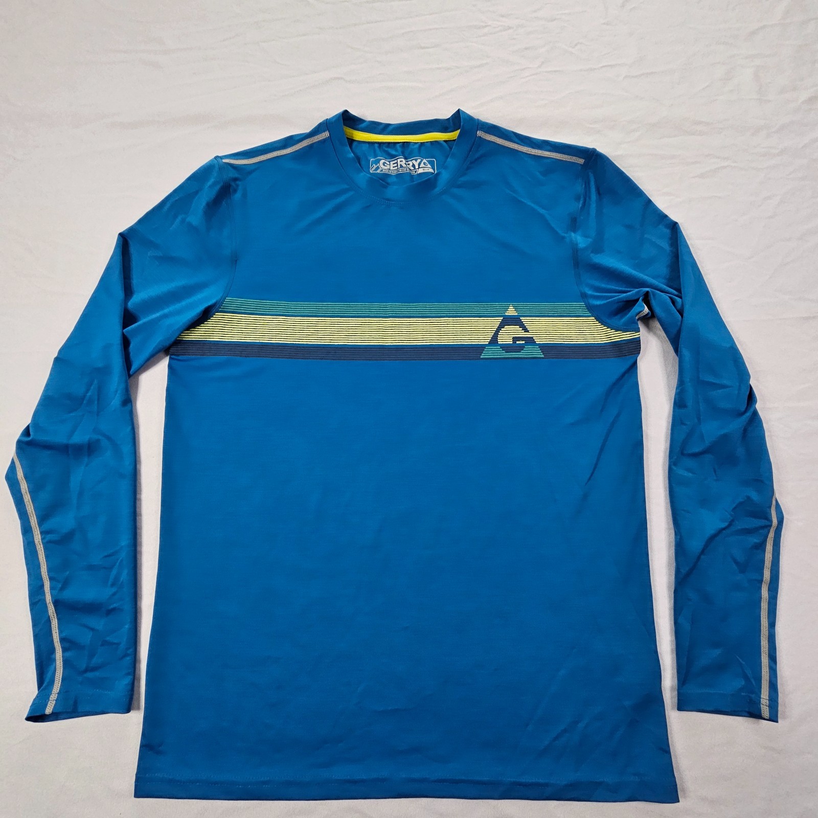 Gerry Blue Long Sleeve Polyester Spandex Performance T-Shirt Men’s M
