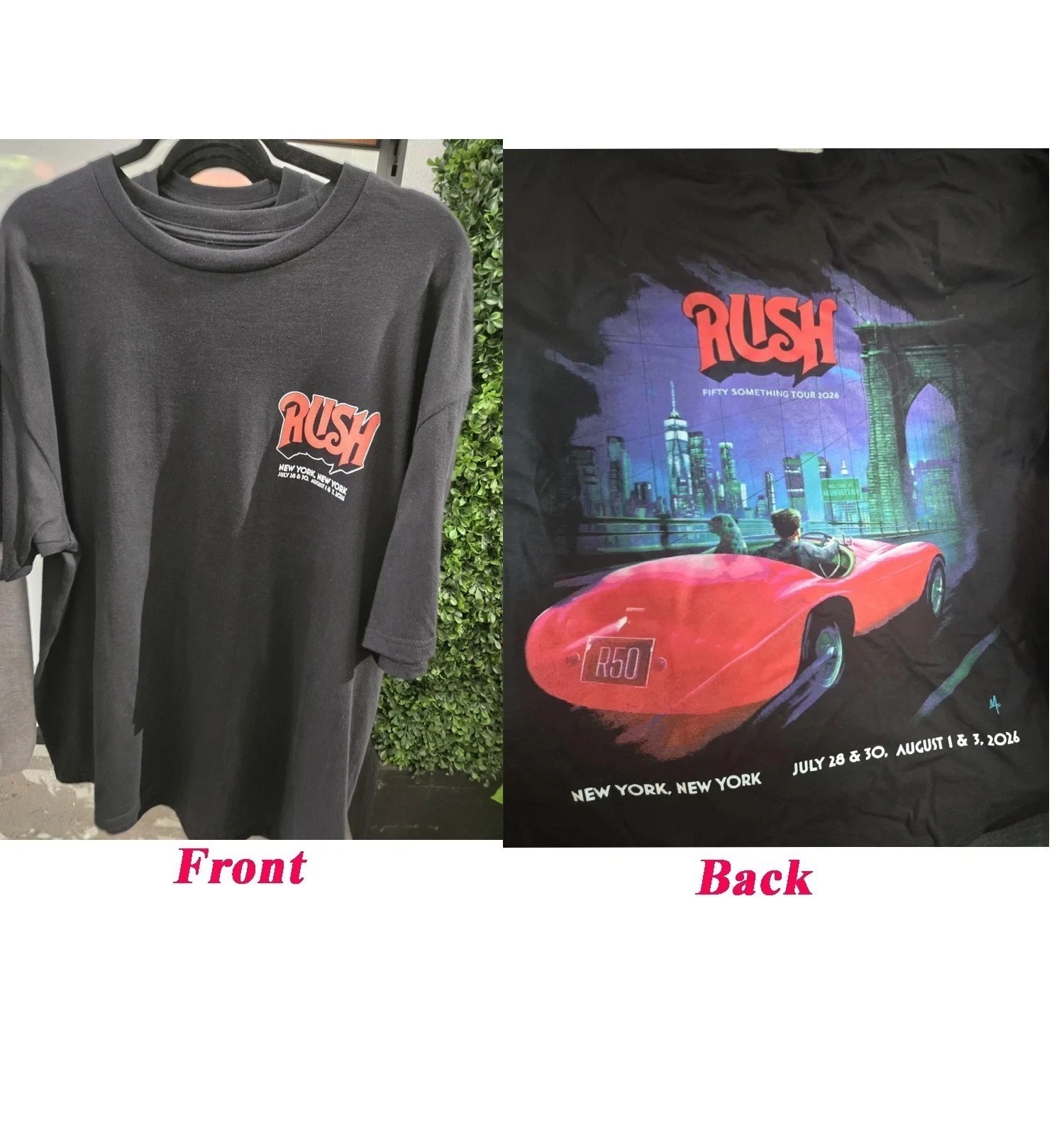 Rush Fifty Something Tour 2026 New York July 28 30 Aug 1 3 Concert Tee (Reprint)