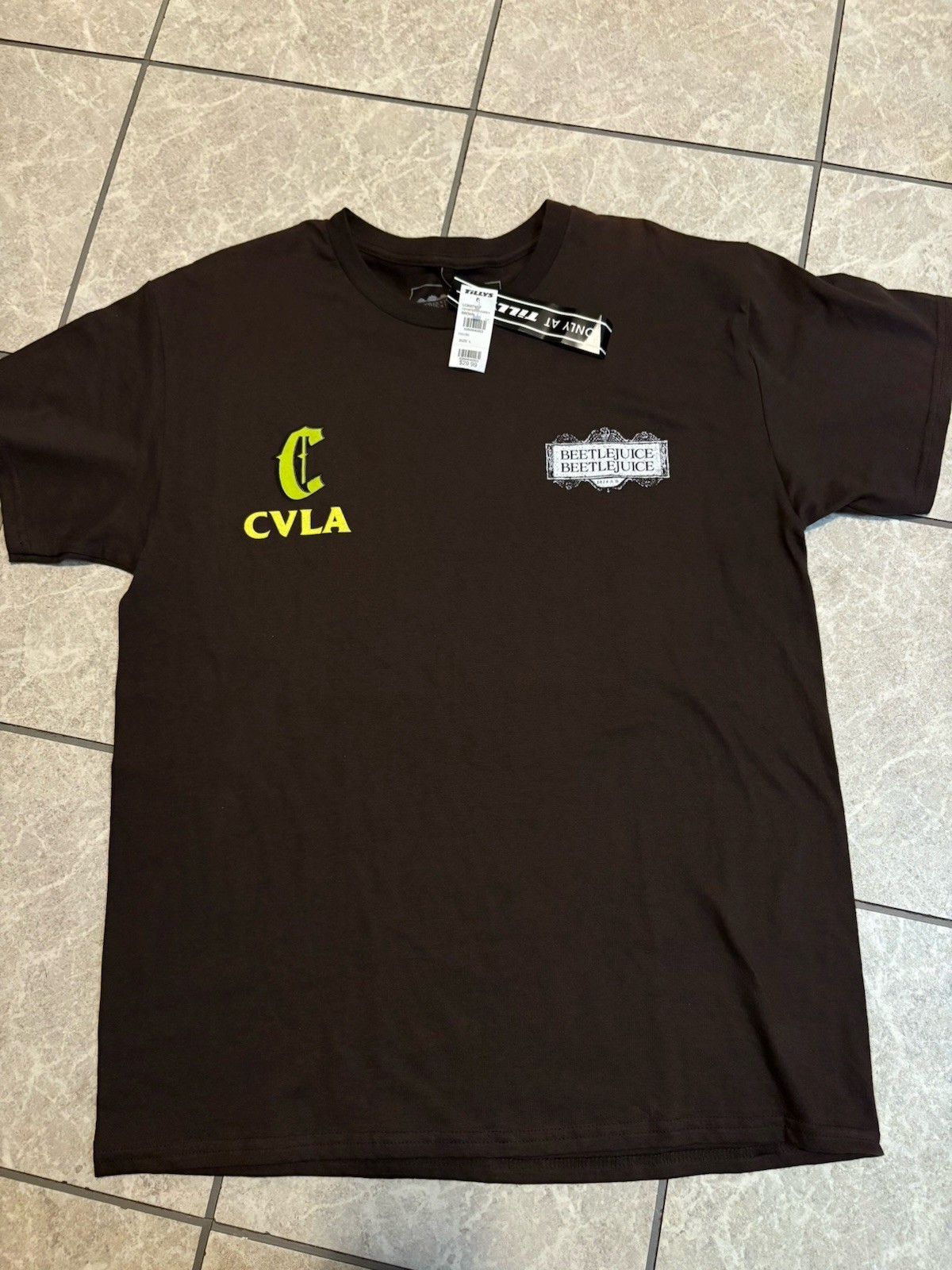 Beetle Juice “ Jenna Ortega “ Tshirt Large CVLA TILLYS EXCLUSIVE Size Large