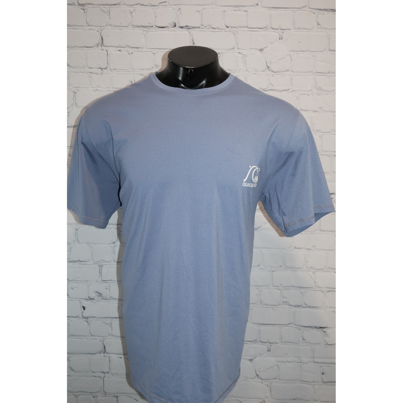 Quiksilver Sun Shirt Mens XL Blue Moisture Wicking Surf Tee Nylon Spandex Swim