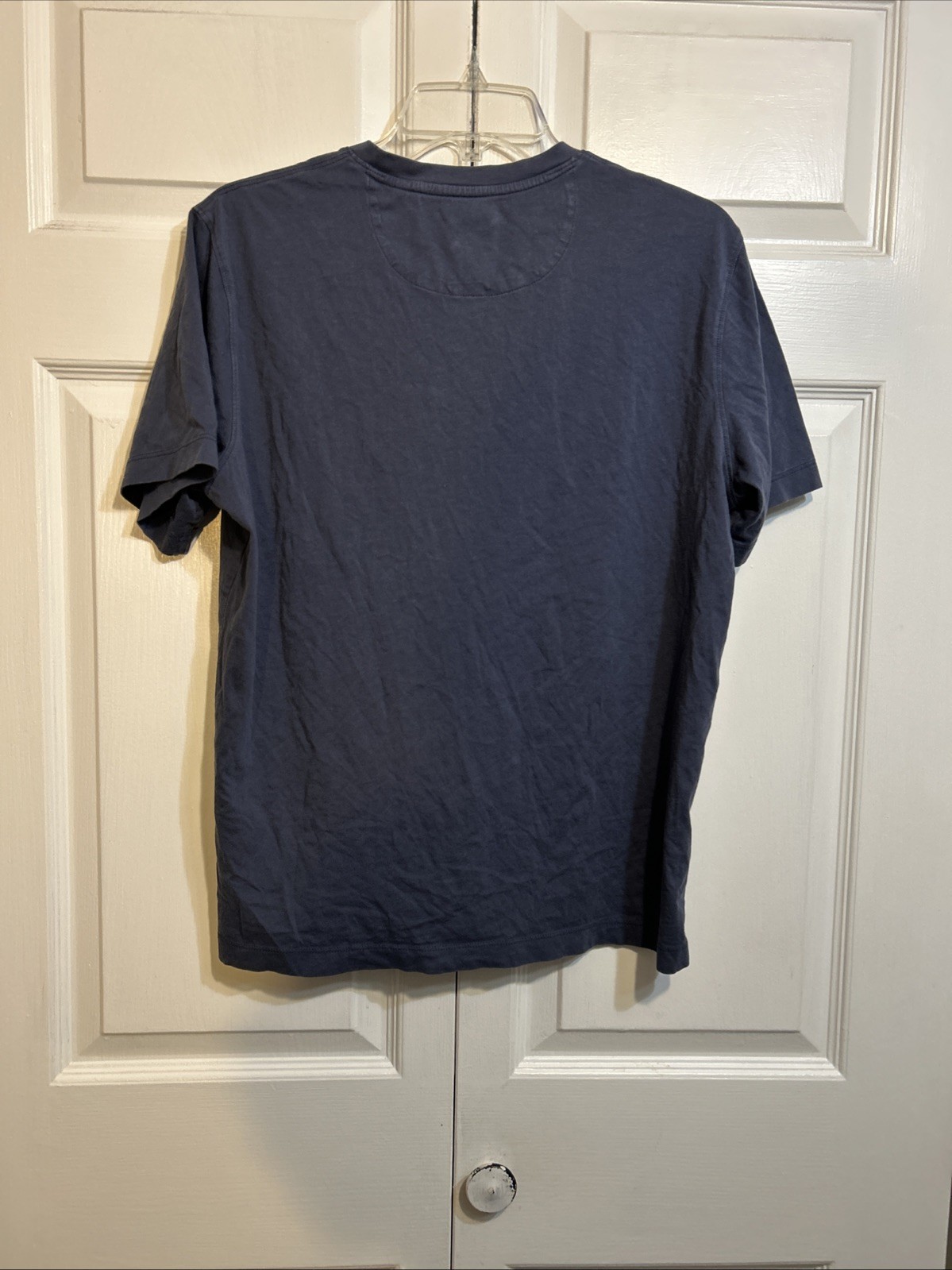 Left Coast Tee Crew Neck Peruvian 100% Pins Cotton T Shirt Blue Short Sleeve