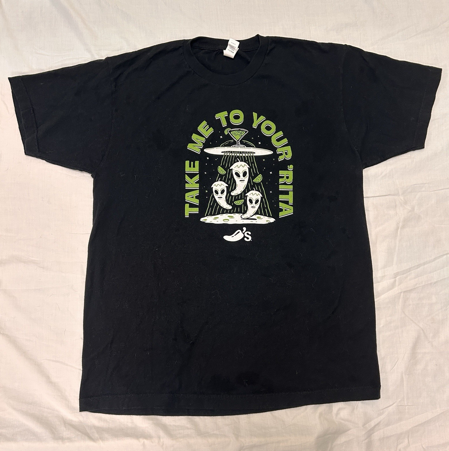 “Take Me to Your ‘Rita,” Chili’s Restaurant T-Shirt, Large, Black, 100% Cotton