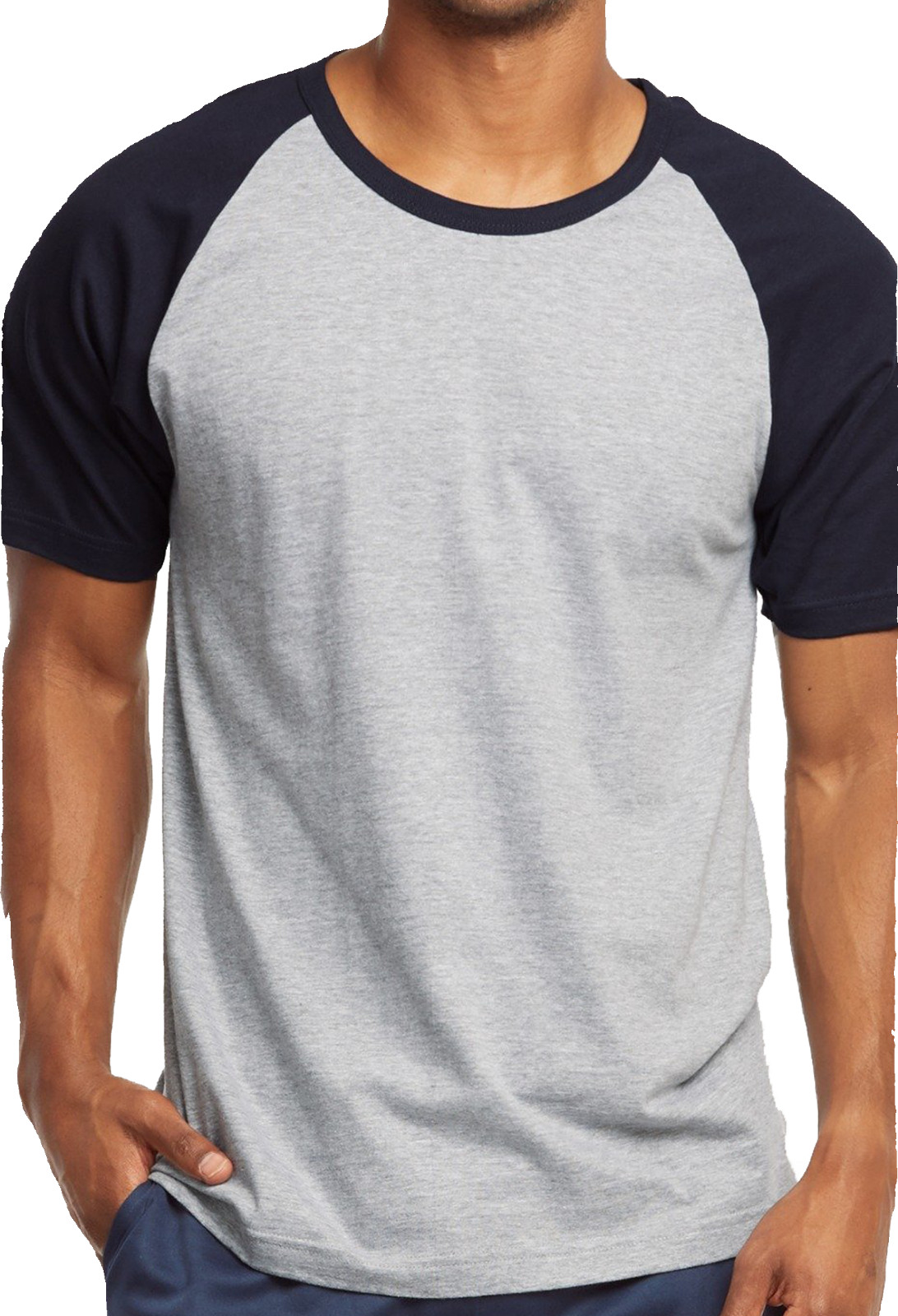 Raglan Baseball Tee-Shirt Premium Cotton Jersey Short Sleeve Men’s New Two Tone