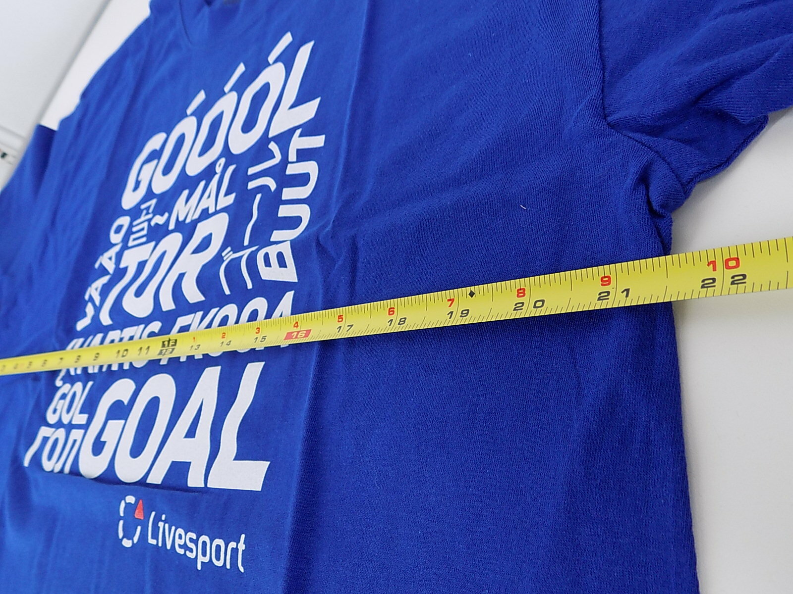 Slazenger Soccer (Football) T-Shirt XL, new, cotton, blue, Goal! 43.5″ chest