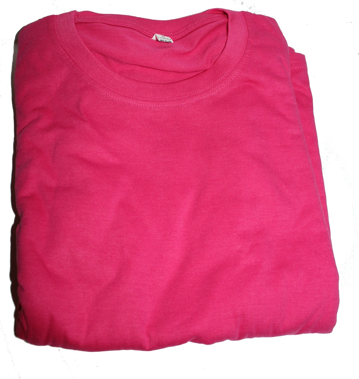Solid Bright Color T Shirt, Green, Pink, Round Neck, Short Sleeves Size M Unisex