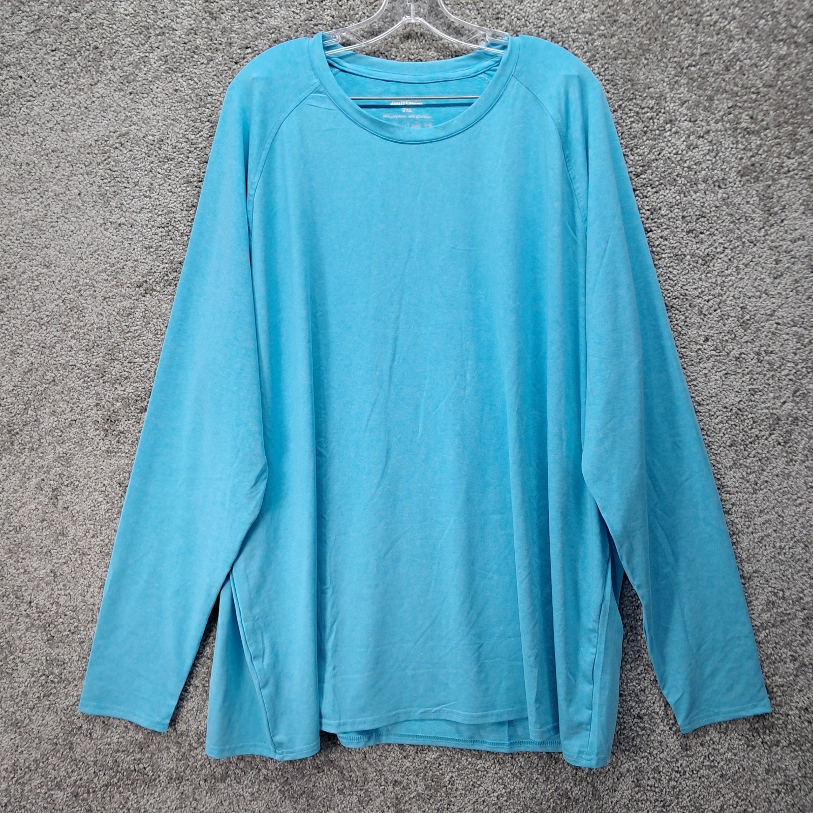 JumGear Mens 3XL Blue Heather Long Sleeve Performance Shirt Crew Neck Raglan