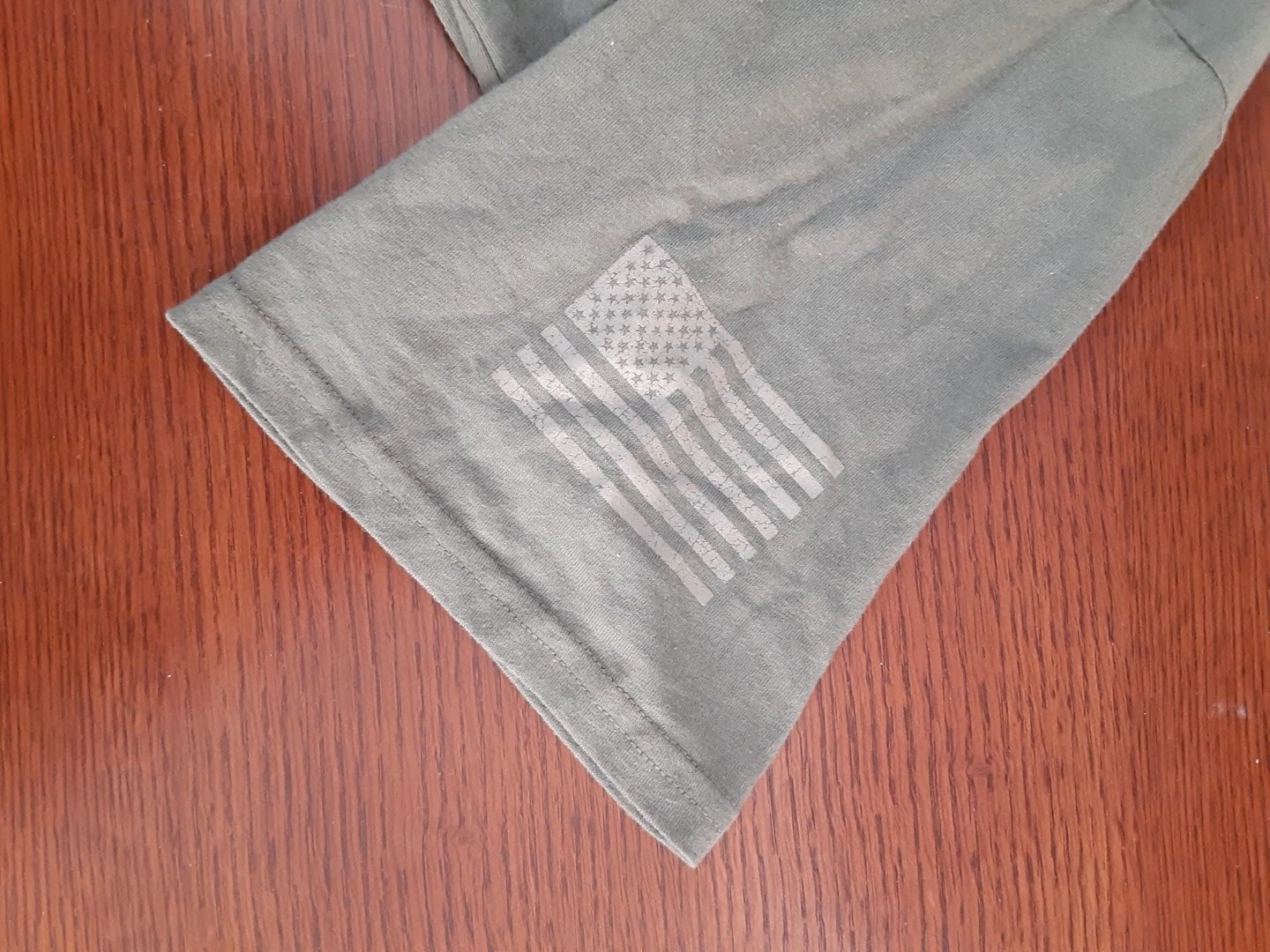 Under Armour Shirt Mens Large OD Green Freedom Snake T Graphic Tee USA Flag New