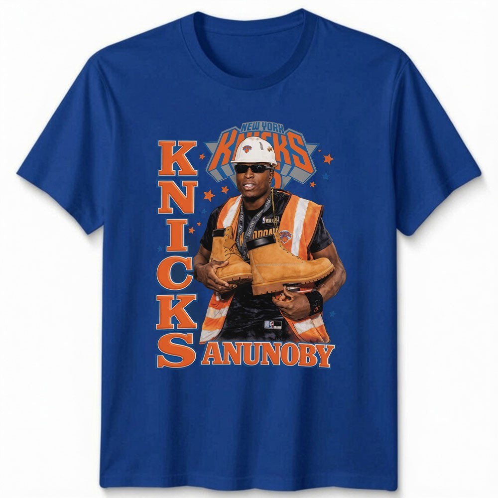 OG Anunoby T-Shirt Funny NY Basketball Meme Construction Boot Graphic Men Tee