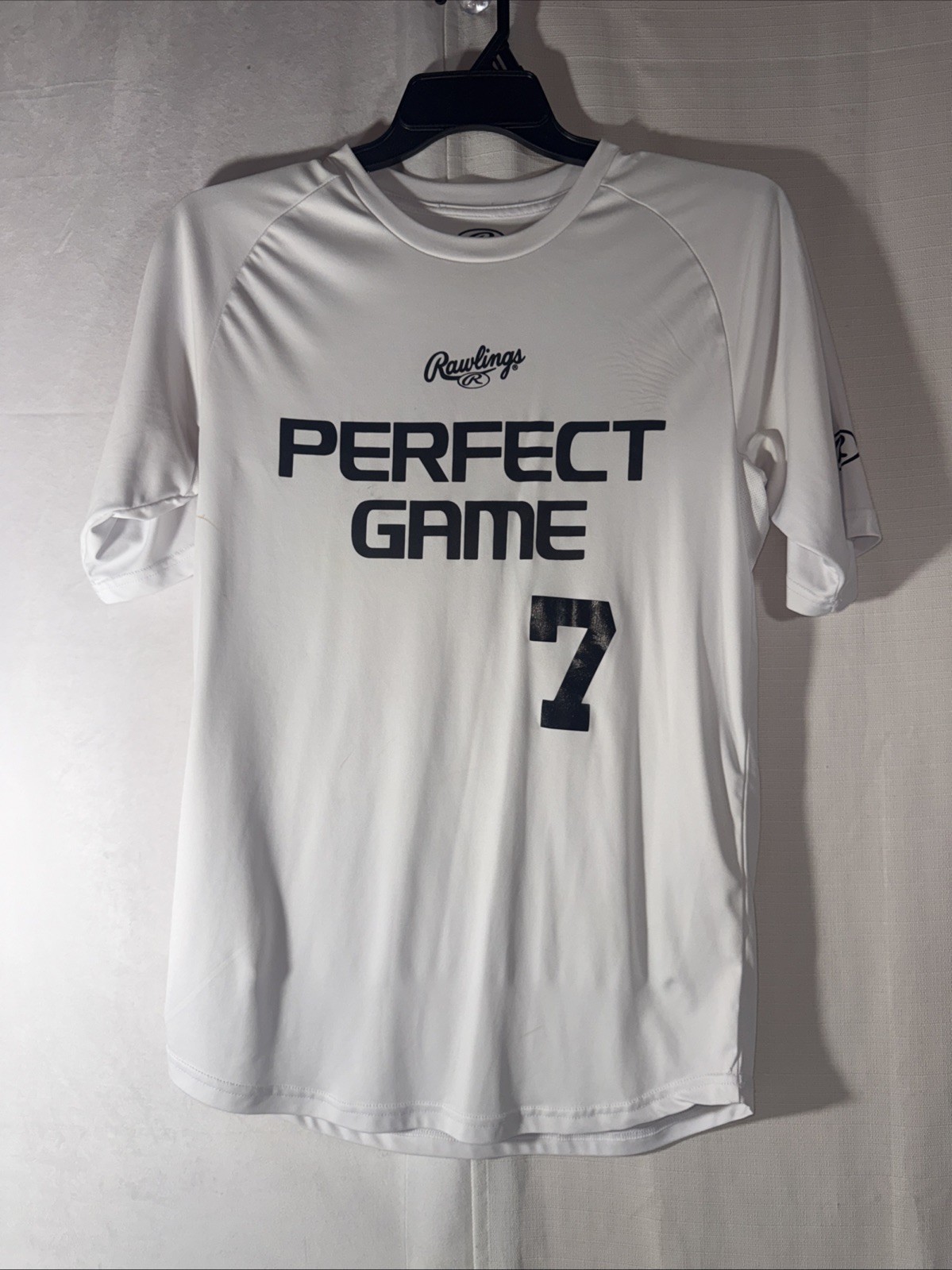 Rawlings Perfect Game Shirt White #7 Softball Baseball Size Medium