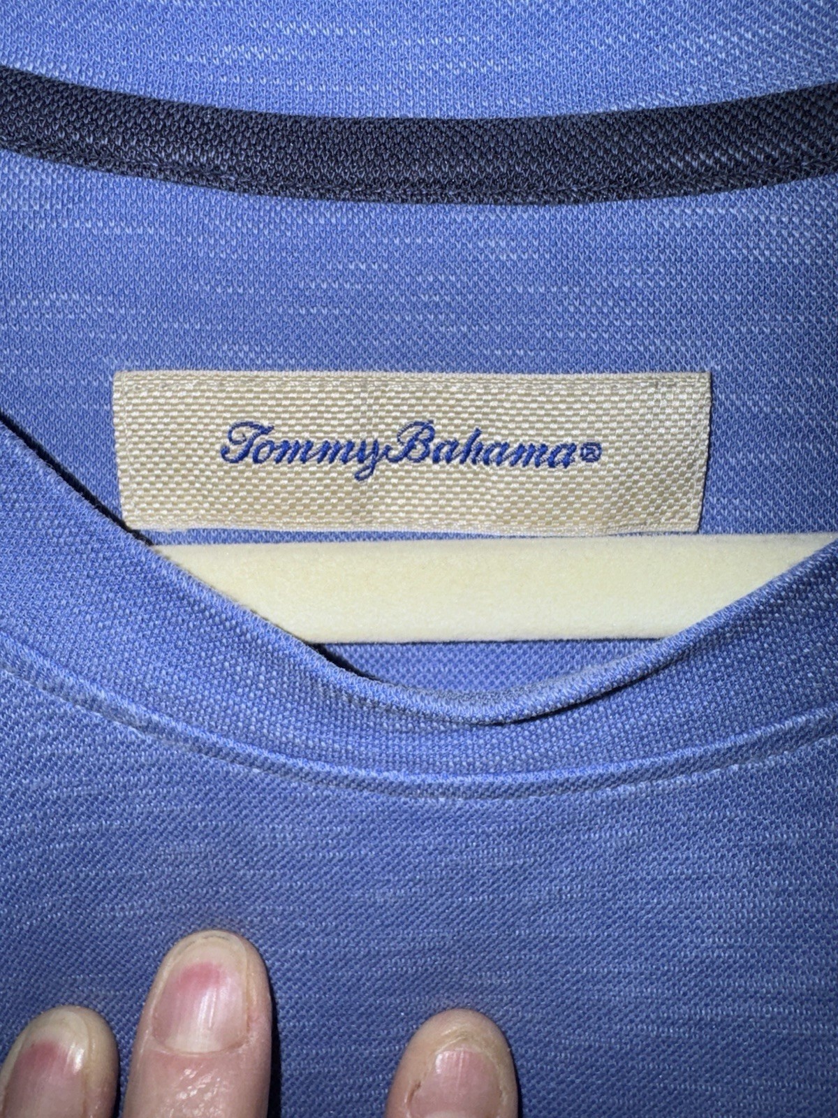 Tommy Bahama Men’s XXL Blue Solid Logo Crew Neck Short Sleeve Modal Knit Tee