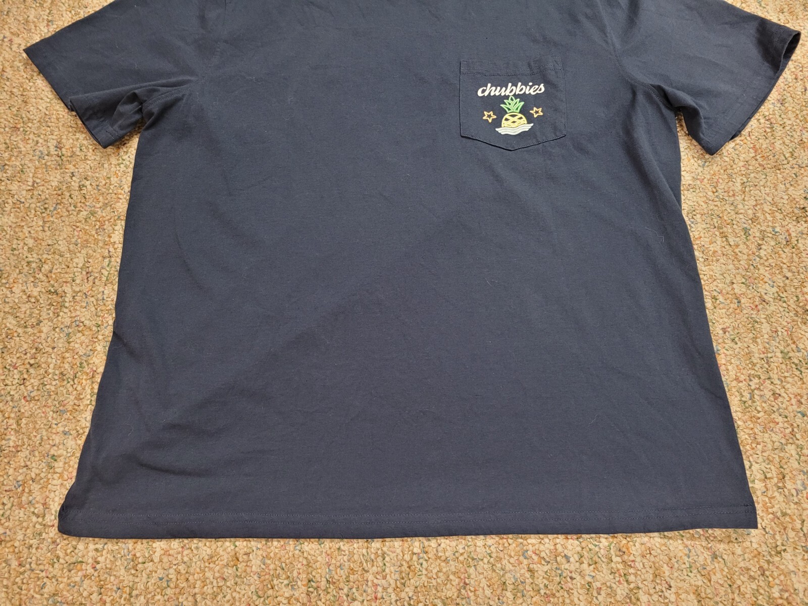 Chubbies Shirt Mens 2XL Blue Pocket Tee Logo Taco Weekend Neon Pineapple Casual