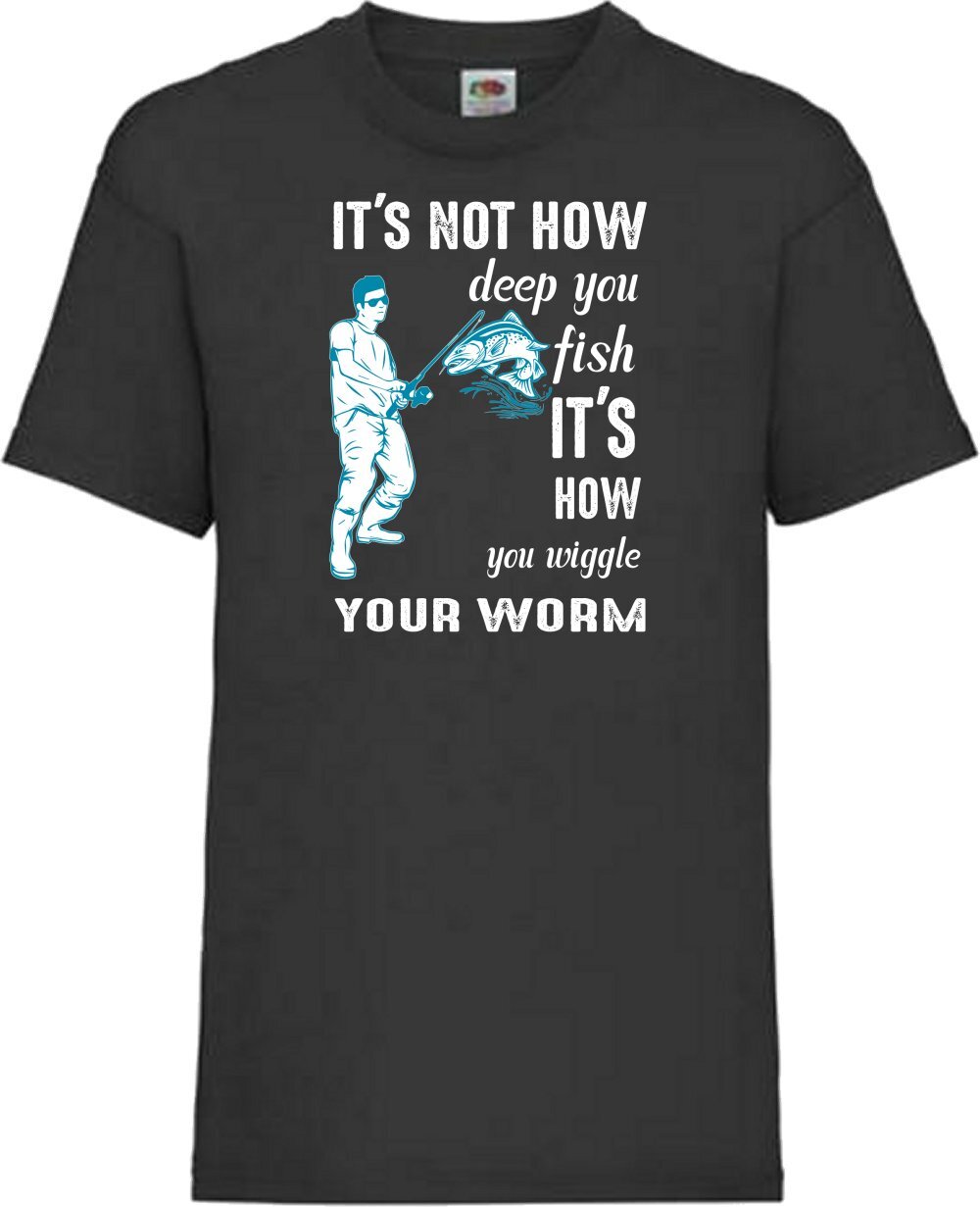 Fishing Wiggle Your Worm Humour Novelty T Shirt Various Colours And Sizes