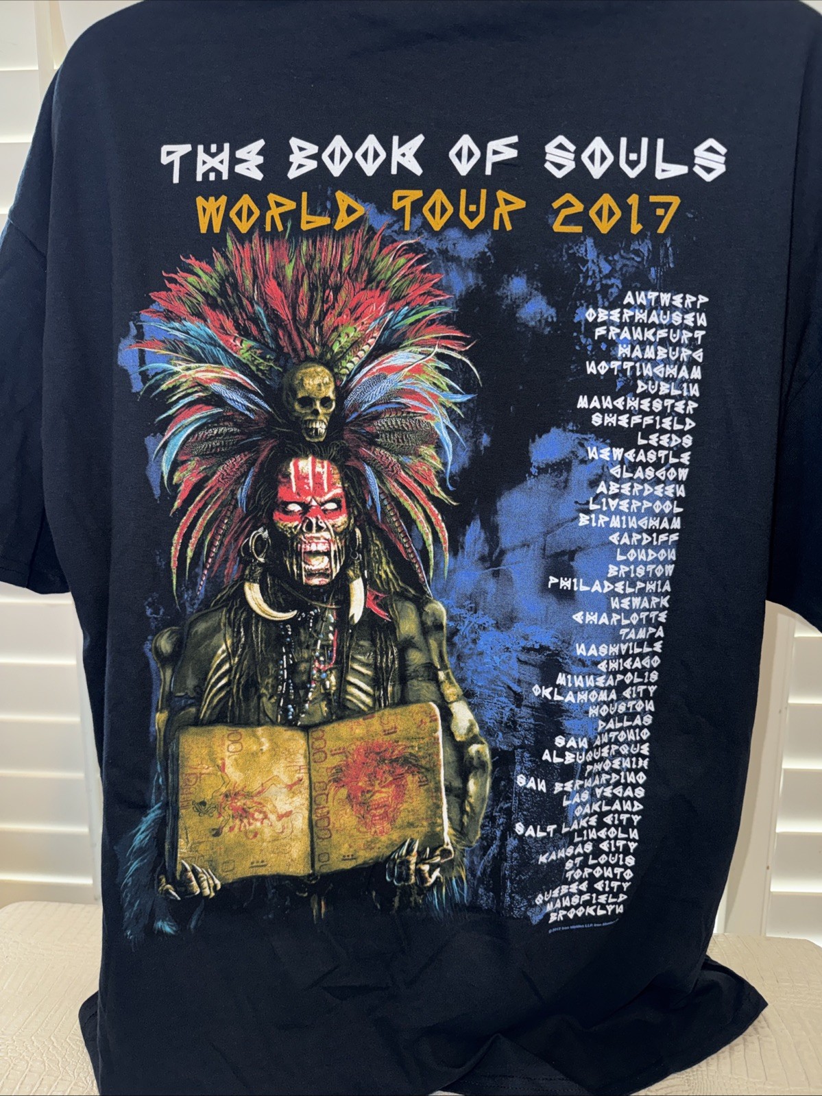 Iron Maiden Official “The Book Of Souls” 2017 World Tour T-Shirt 2XL XXL New