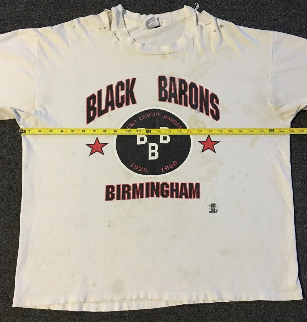 Vtg 90s Birmingham Black Barons Thrashed Faded Negro League Shirt XXL Grunge 80s