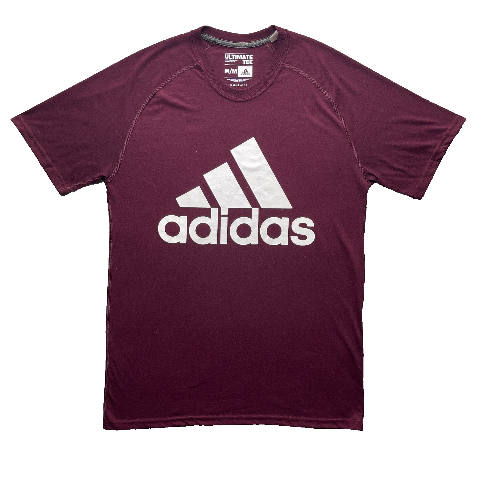 Adidas Men Ultimate Tee Shirt Mens Medium Climalite Maroon T-Shirt