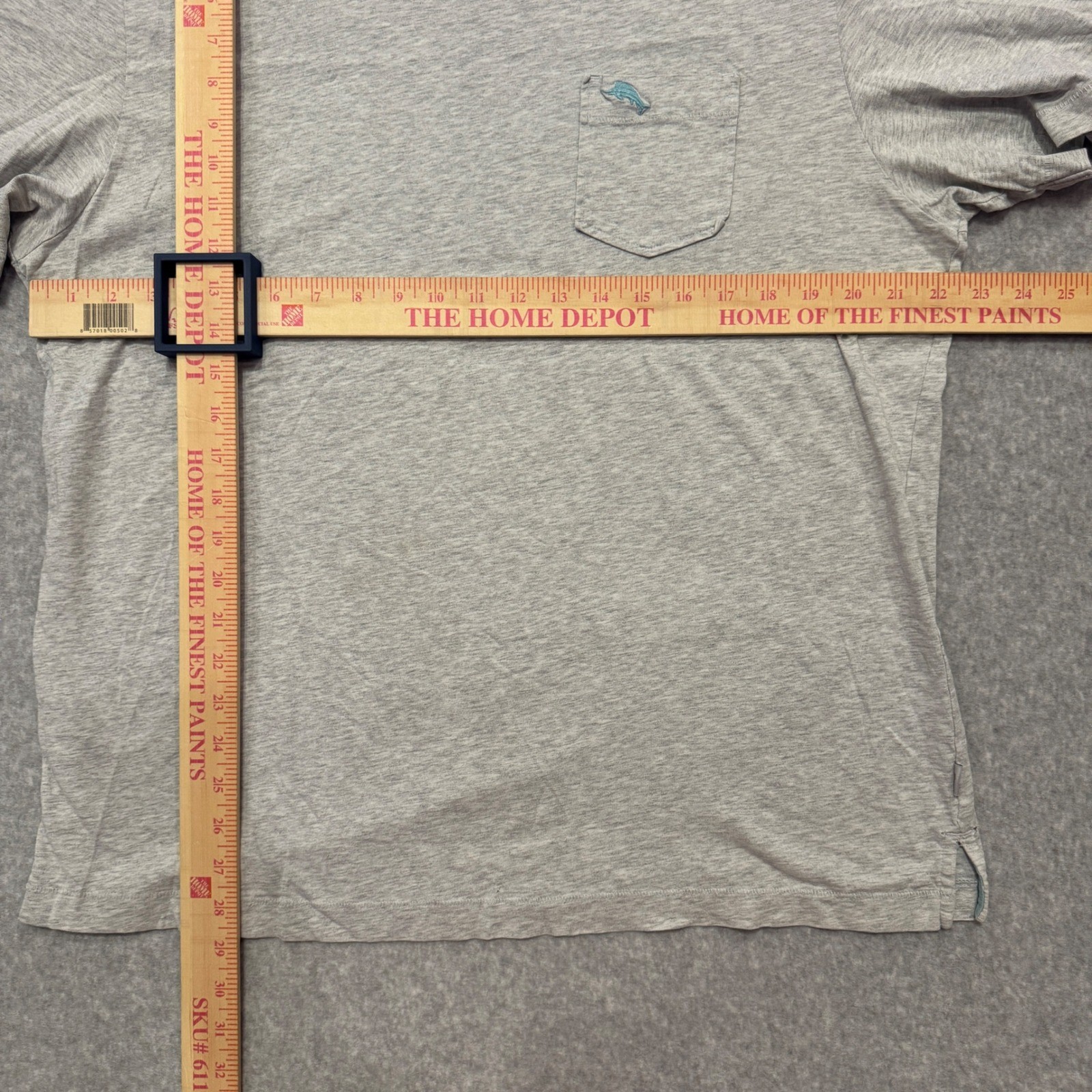 Tommy Bahama Mens Large Gray 100% Pima Cotton Pocket T-Shirt Marlin Logo L
