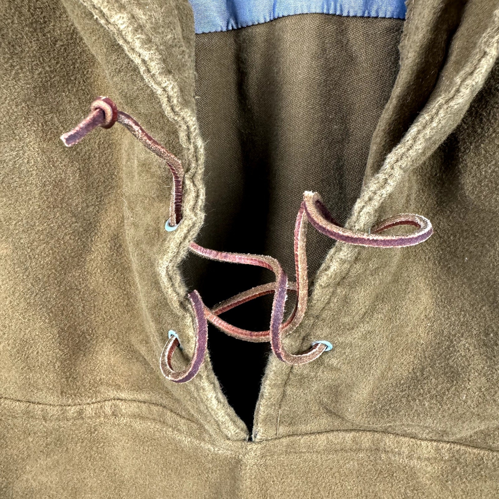 Bow n Arrow Sportswear Shirt Size XL Brown Lace Up Pullover Western Atomic 50s
