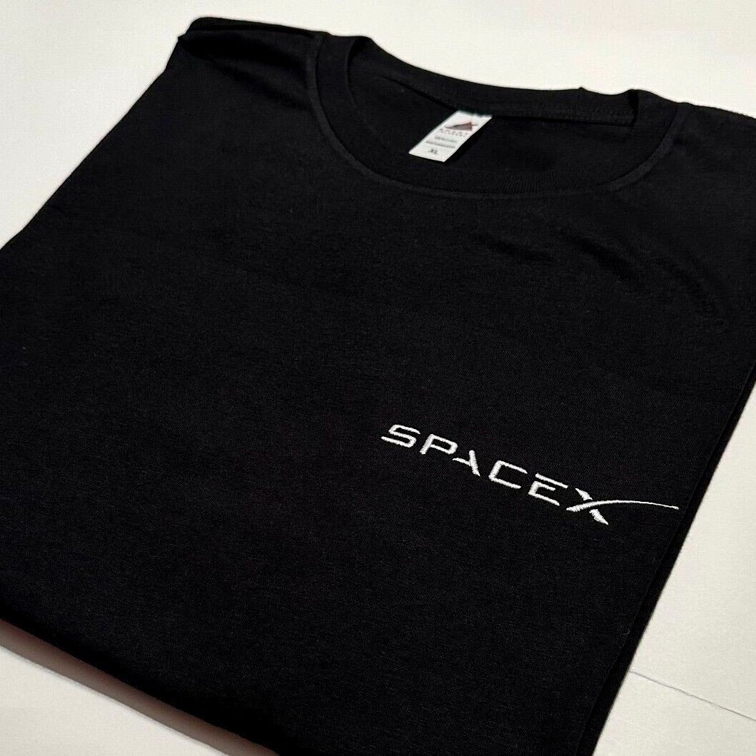 SpaceX Embroidered Shirt NASA Elon Musk Tesla Space X Embroidery StarShip BFR