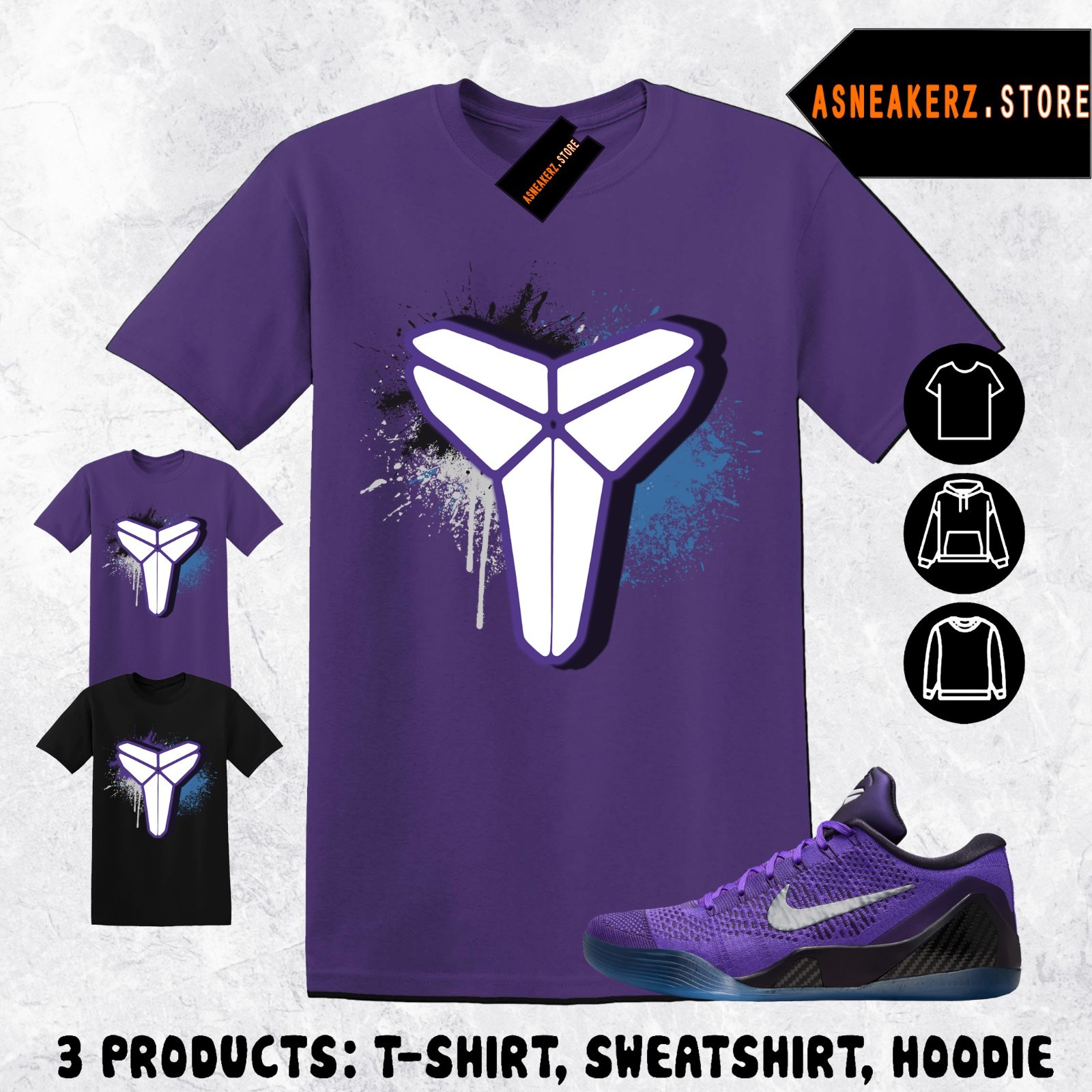 Shirt Matching Kobe 9 Elite Low MJ Moonwalker Match Sneaker Mamba Sheath T-Shirt