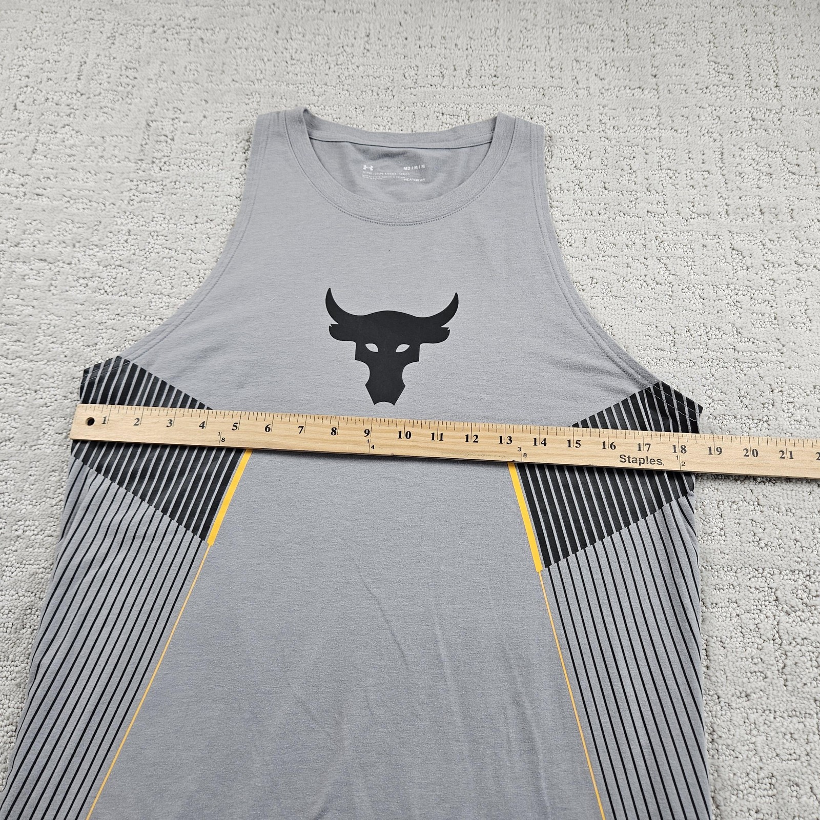 Under Armour Shirt Mens M Gray HeatGear Sleeveless Athletic Logo Tank Tagless