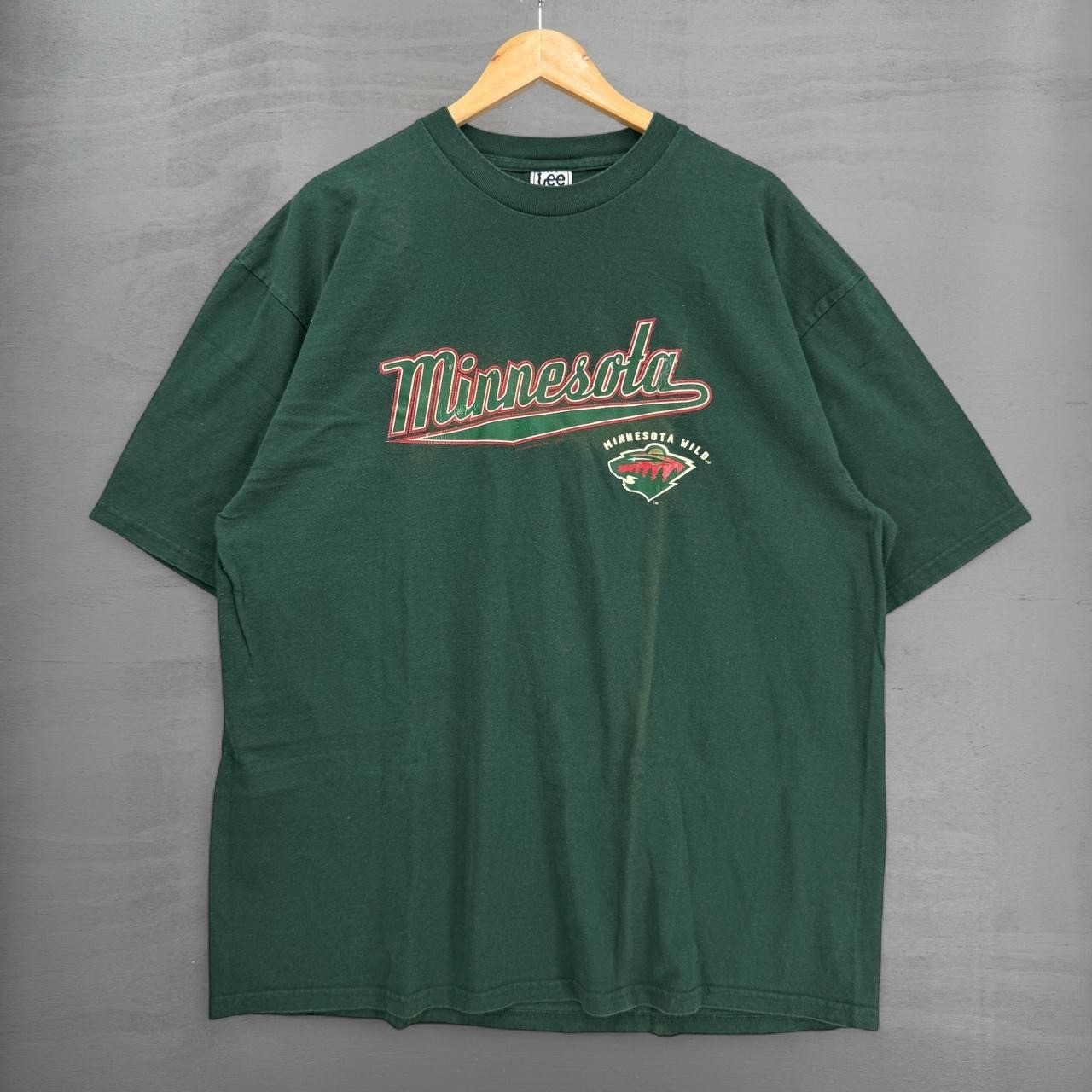 Vintage Lee Sport Minnesota Wild T Shirt Green NHL Hockey Graphic Tee 2XL