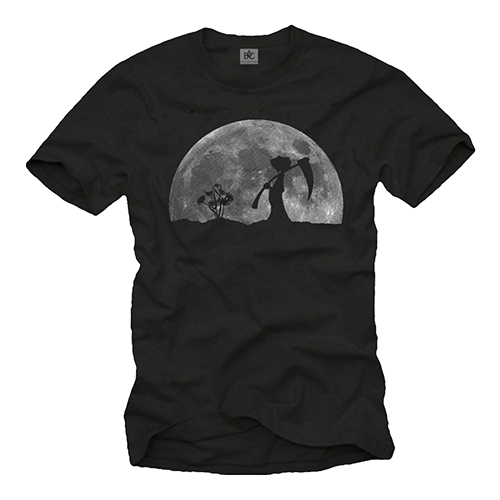 GOTHIC ROCK MUSIC MENS T SHIRT WITH DEATH MOON – SHORT SLEEVE REAPER EMO TEE
