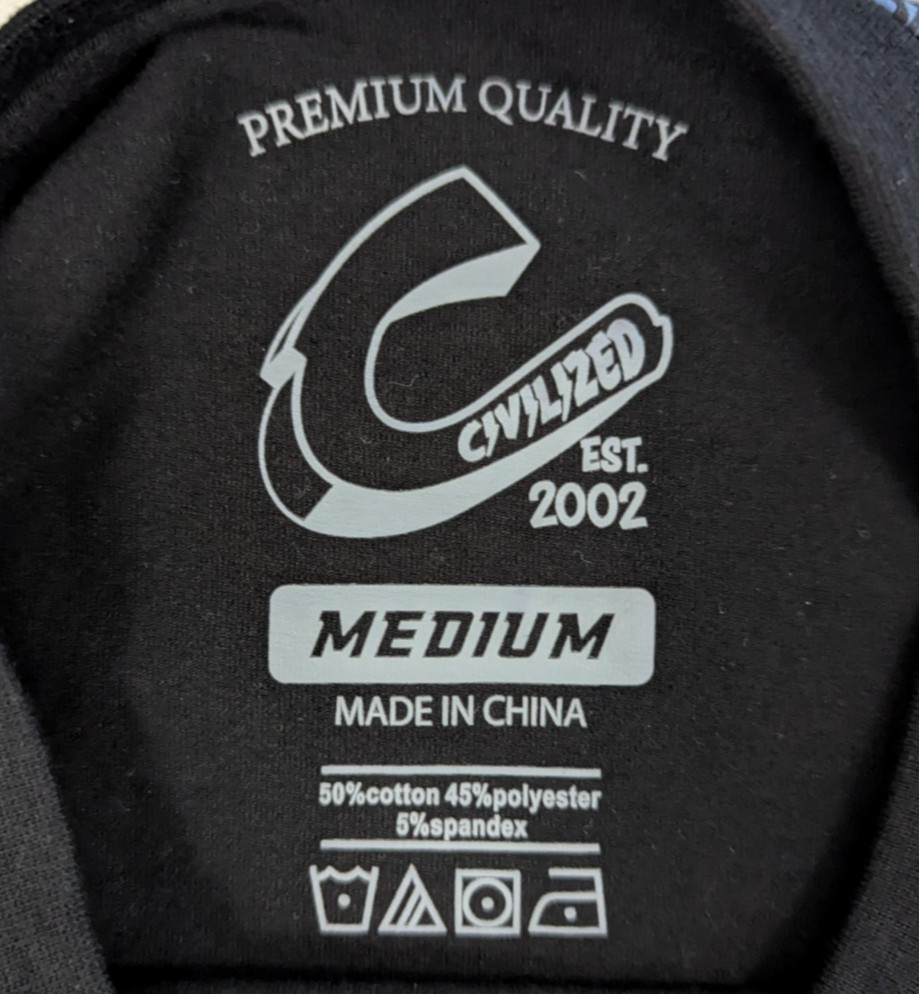 Civilized Graphic T-Shirt Mens Medium Black Bear Money Bag Streetwear Tee