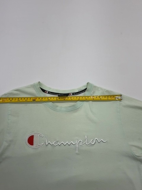 Champion Boys T-Shirt Light Green Logo Size M Regular Crewneck