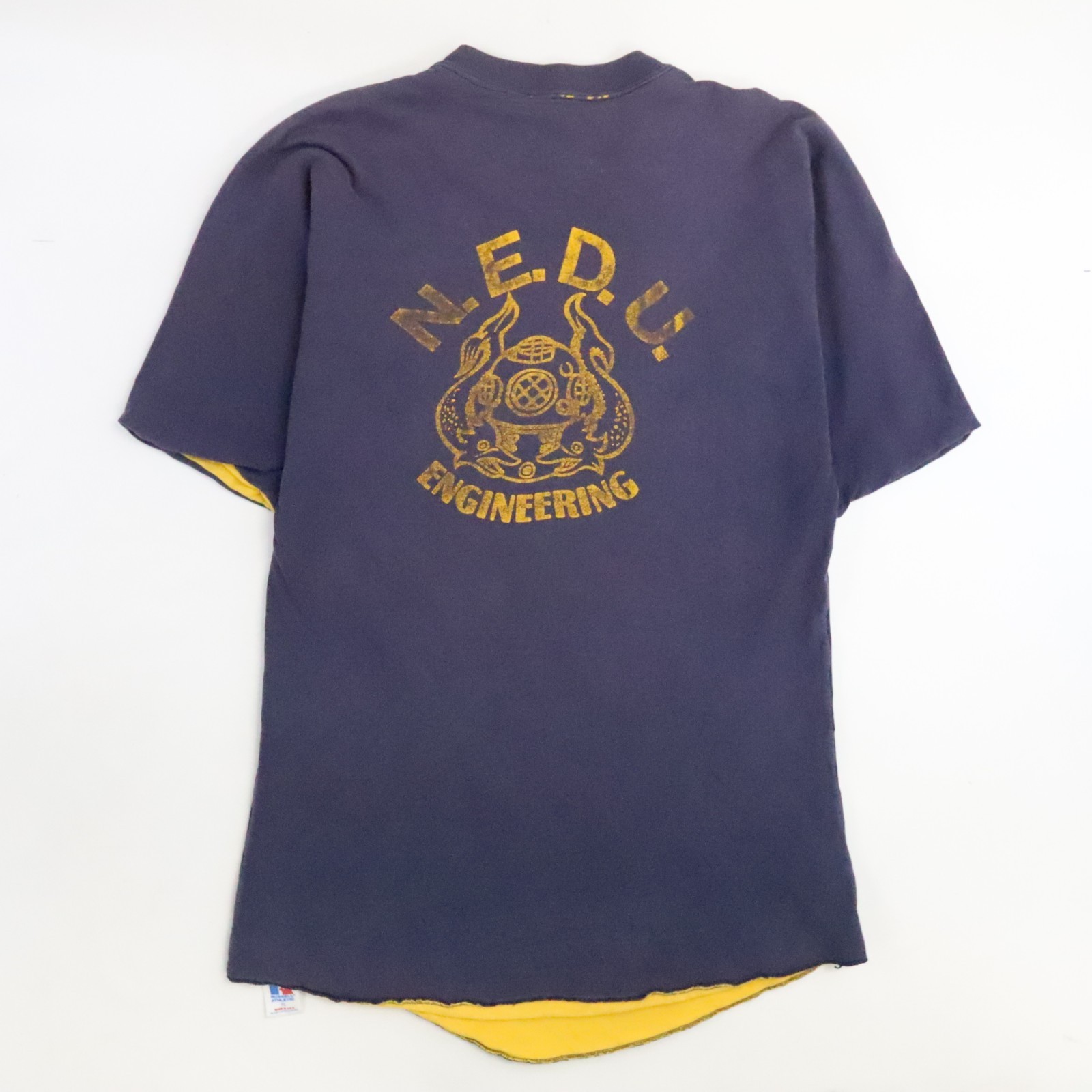 Vintage Saturation Diver NEDU Engineer Double Face Russell Athletic T-Shirt XL