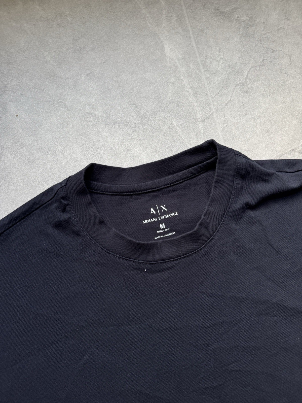 Armani Exchange Men’s Black Regular Fit Crew Neck Short Sleeve Logo Tee M