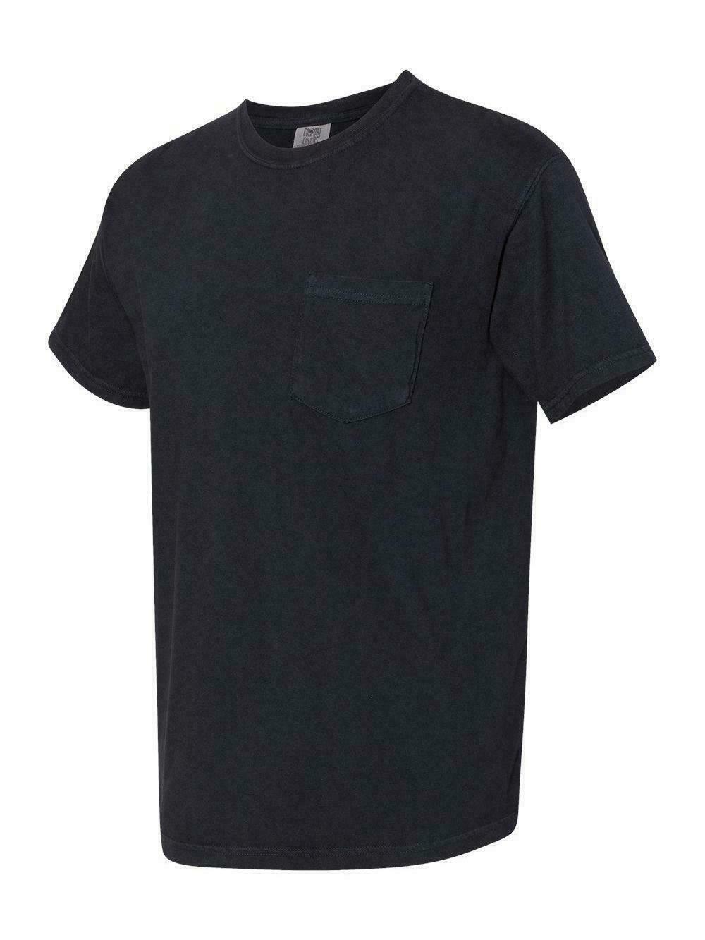 COMFORT COLORS 6030 Adult Pocket Tee – 3 First Quality Shirts – Assorted Colors