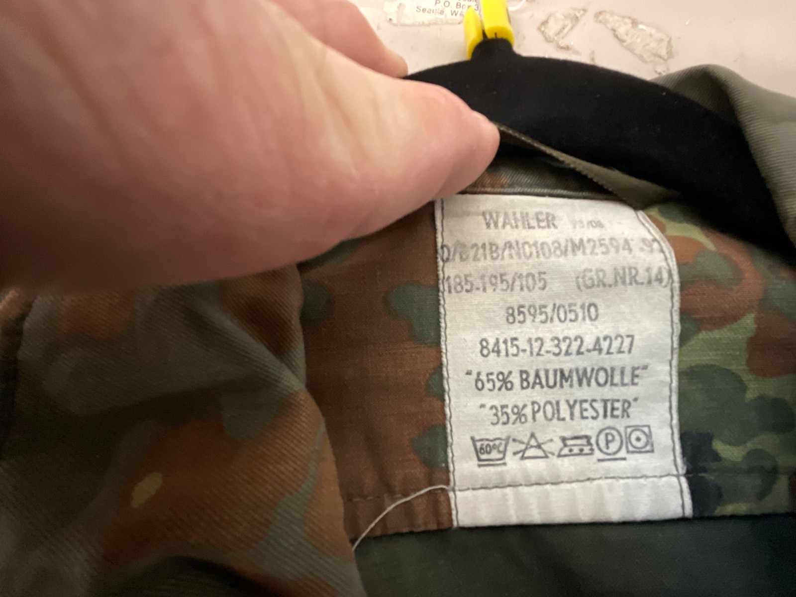 German military fatigues flecktarn jacket 185-195/105 size