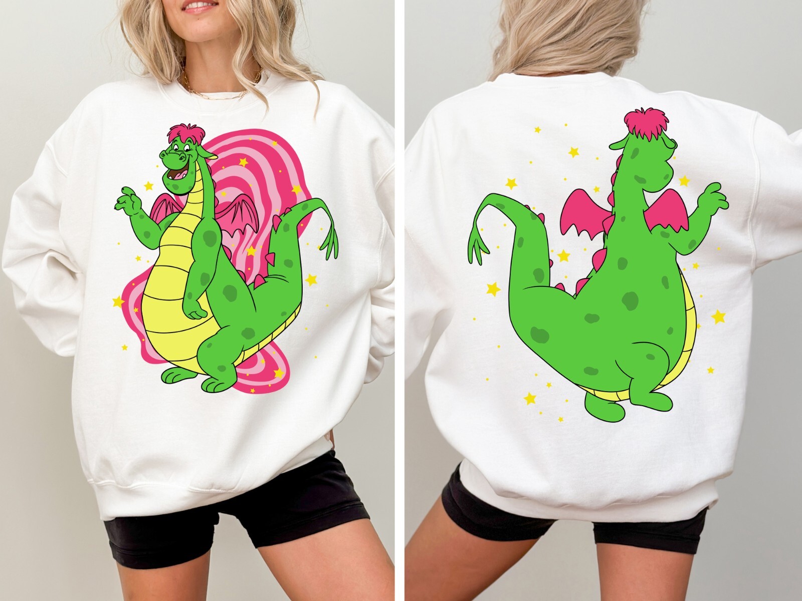 2-sided Retro Pete’s Dragon Tee, Elliott The Dragon Unisex Adult Kid Tee 800966