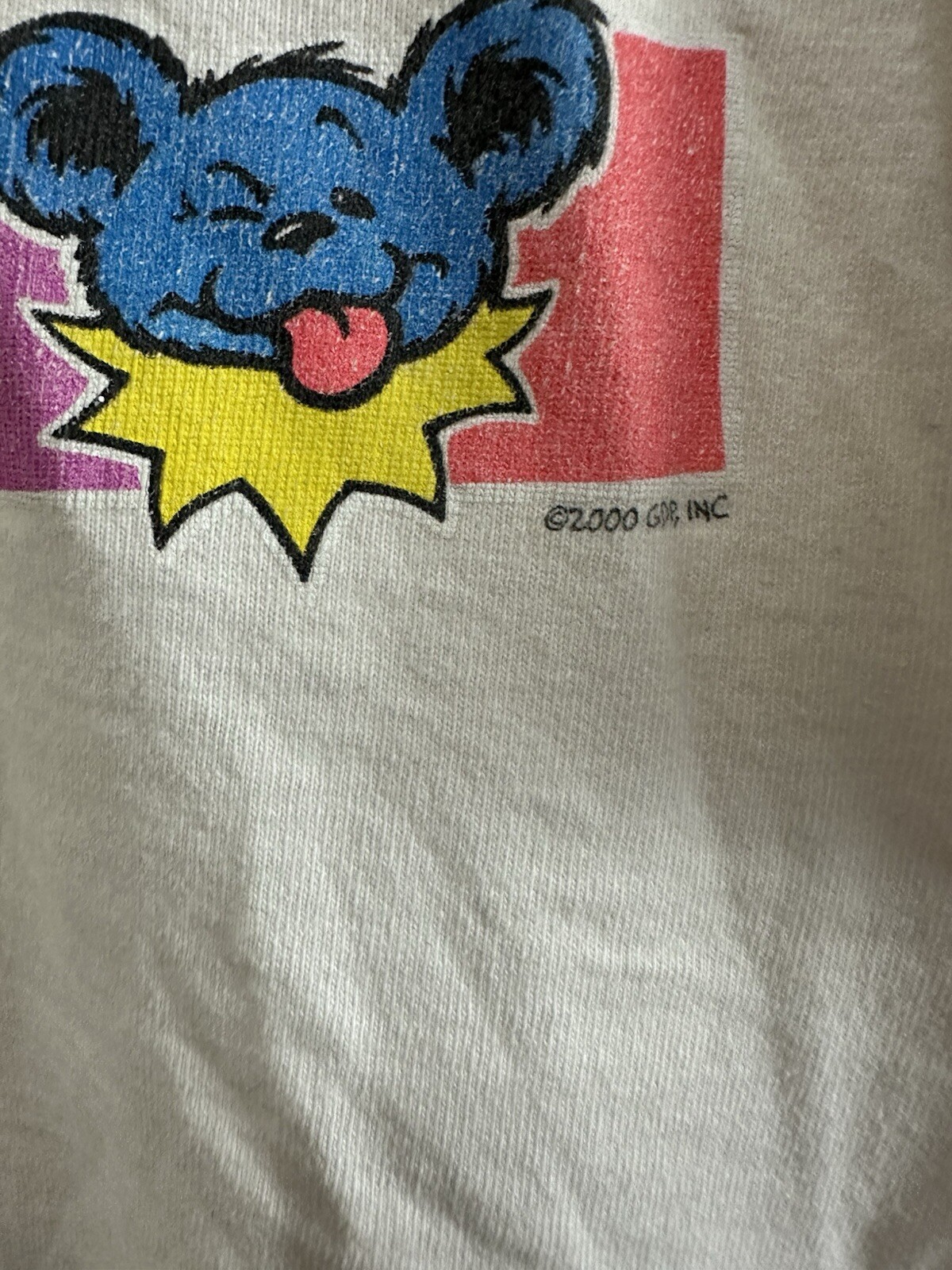VTG Grateful Dead Multi-Colored Bear Box Logo Band T-Shirt Size S