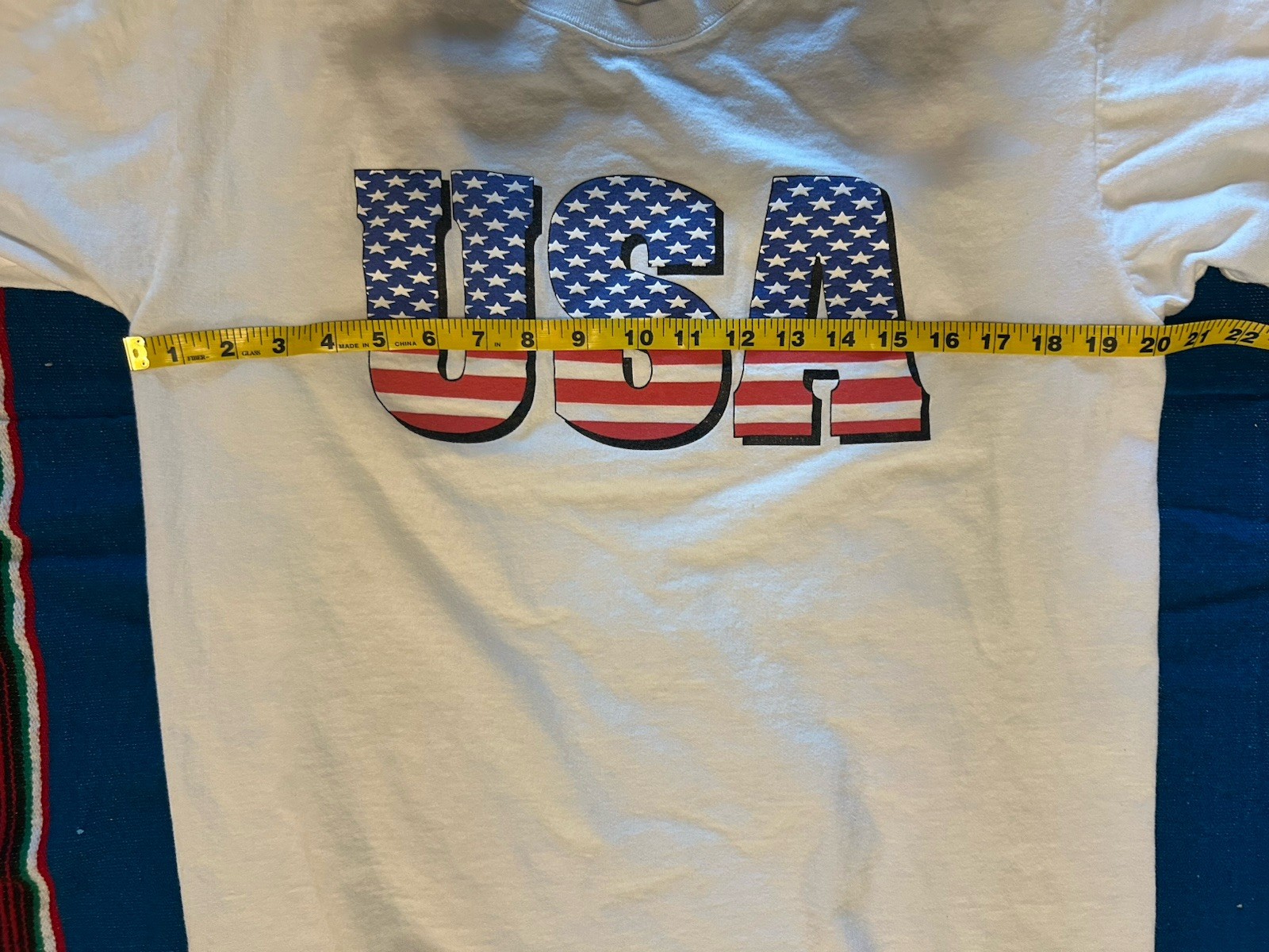 Vintage USA Anvil Made in USA American Flags Variation T Shirt White Large