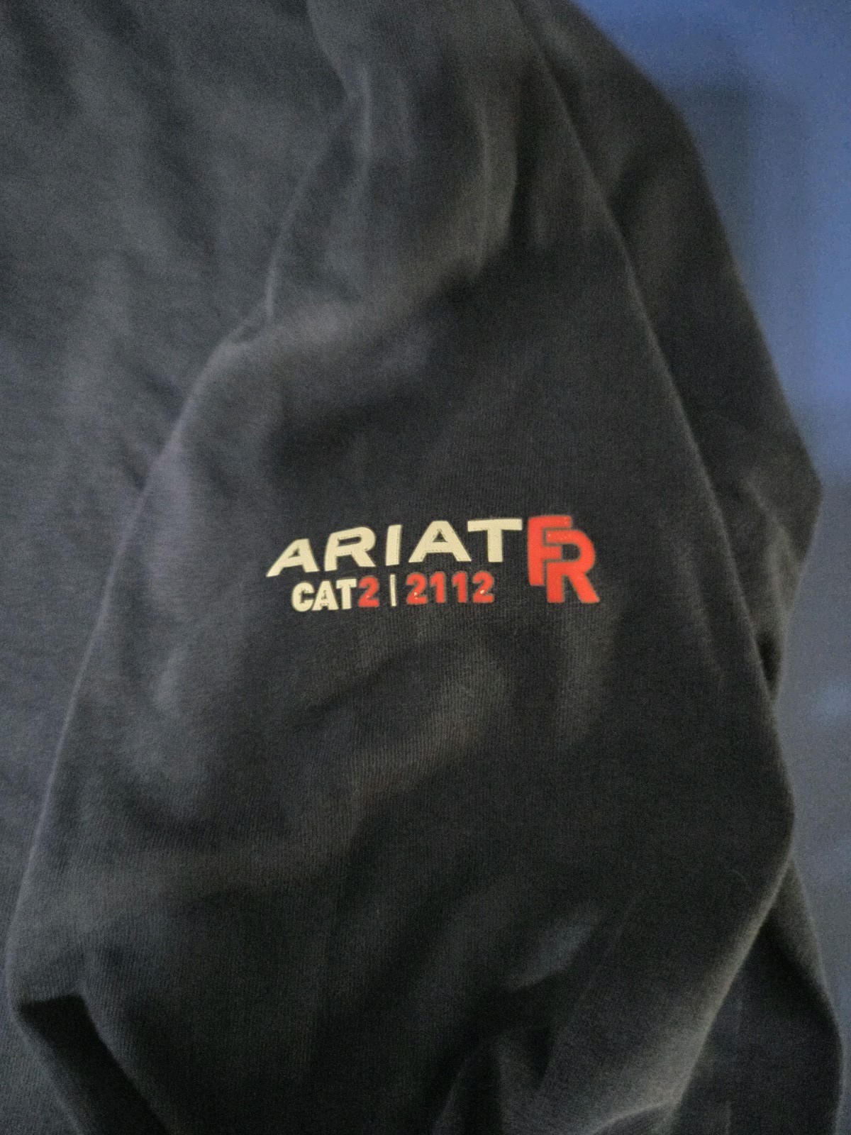 Ariat FR Men’s Blue Solid Logo Crew Neck Short Sleeve T-Shirt XL-Tall