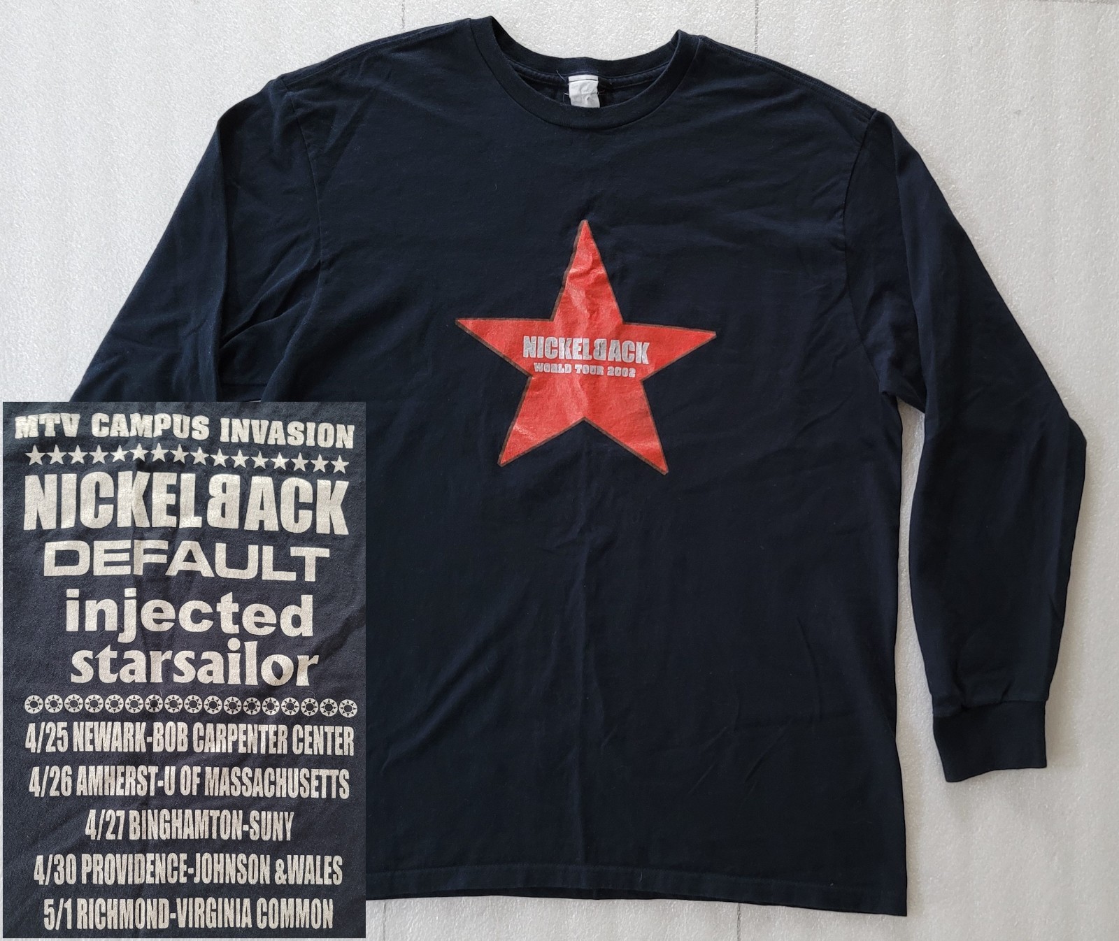 2002 MTV Campus Invasion LARGE Tour Shirt Nickelback Default Injected Starsailor