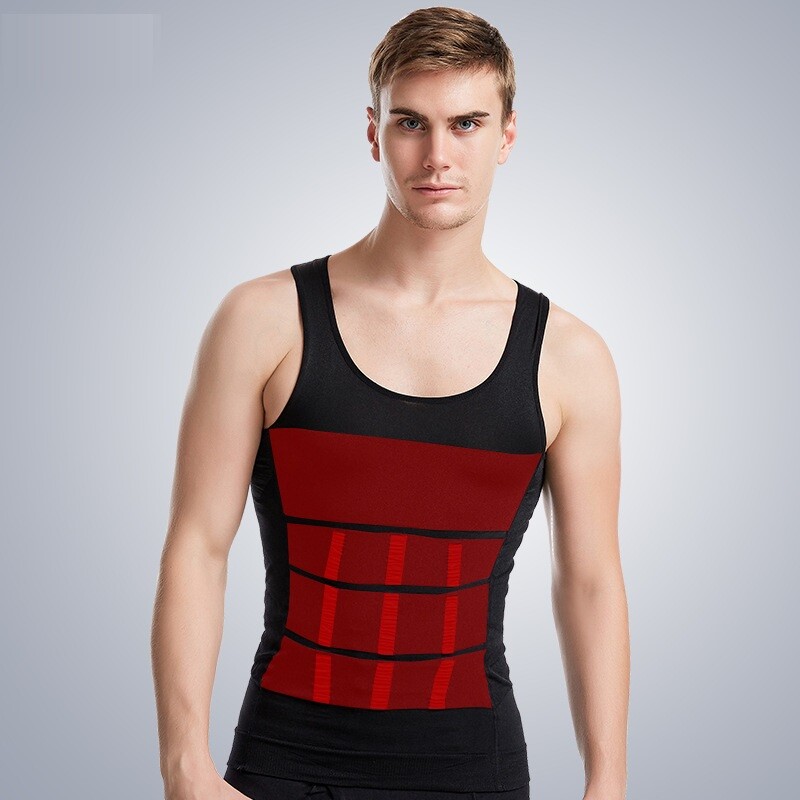 US Men Durable Body Toning Shirt Belly Torso Vest Compression Underwear Tank Top
