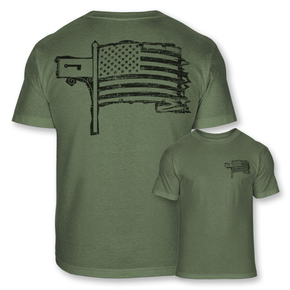American USA Flag Postal Worker Letter Mail Box Carrier Athletic T-Shirt – A63