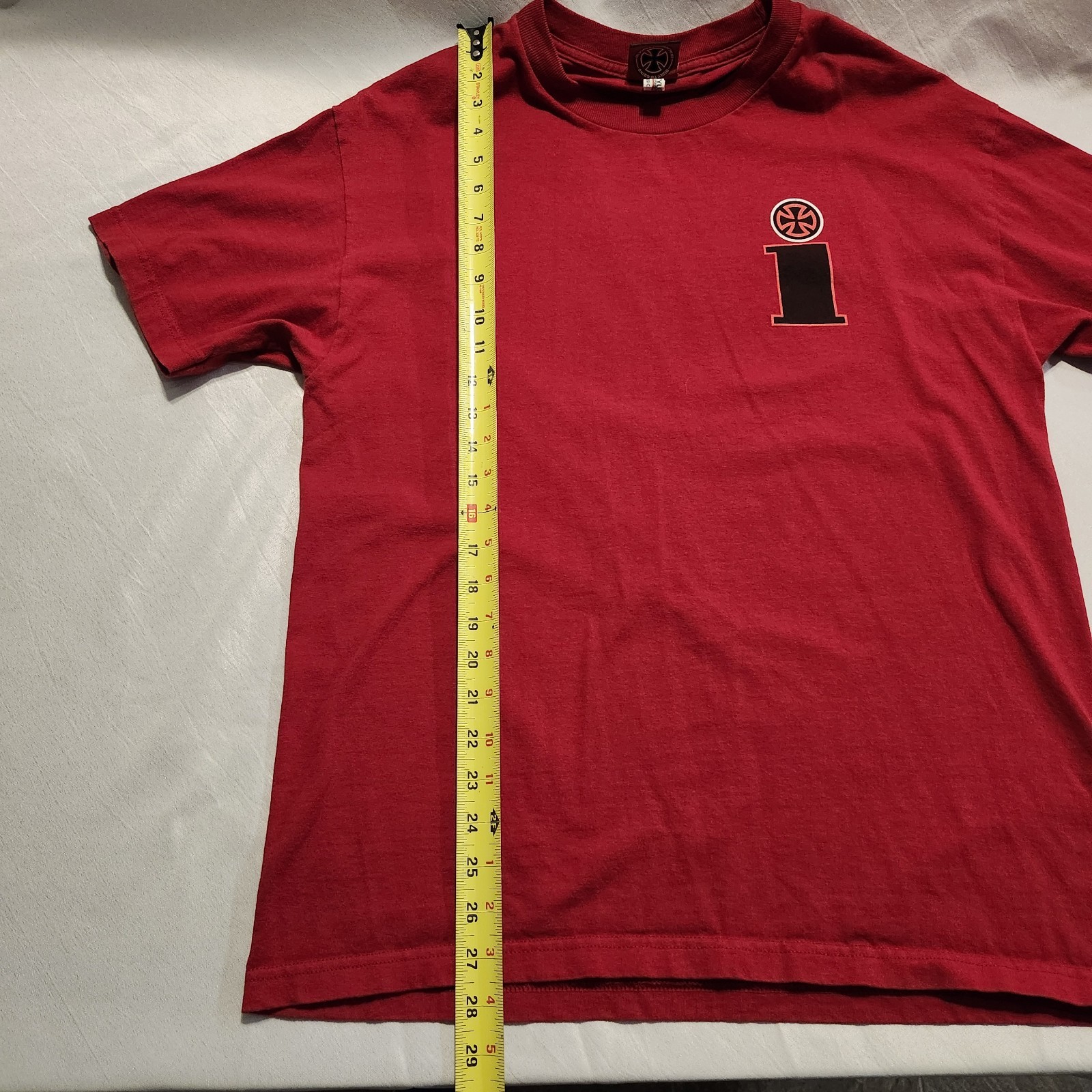 Vintage Independent Shirt Men Large Red Trucks Iron Cross Skater 90s Y2K