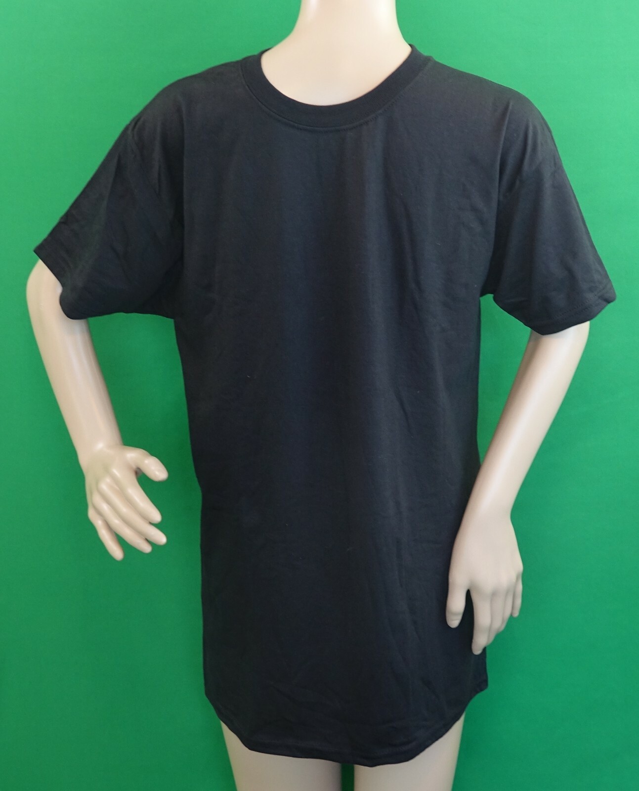 HANES black crew neck short sleeve comfort blend T-shirt/ undershirt,slim fit L