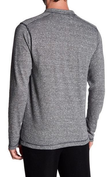 Vintage 1946 Marled French Terry Henley Shirt Charcoal M NWT $75