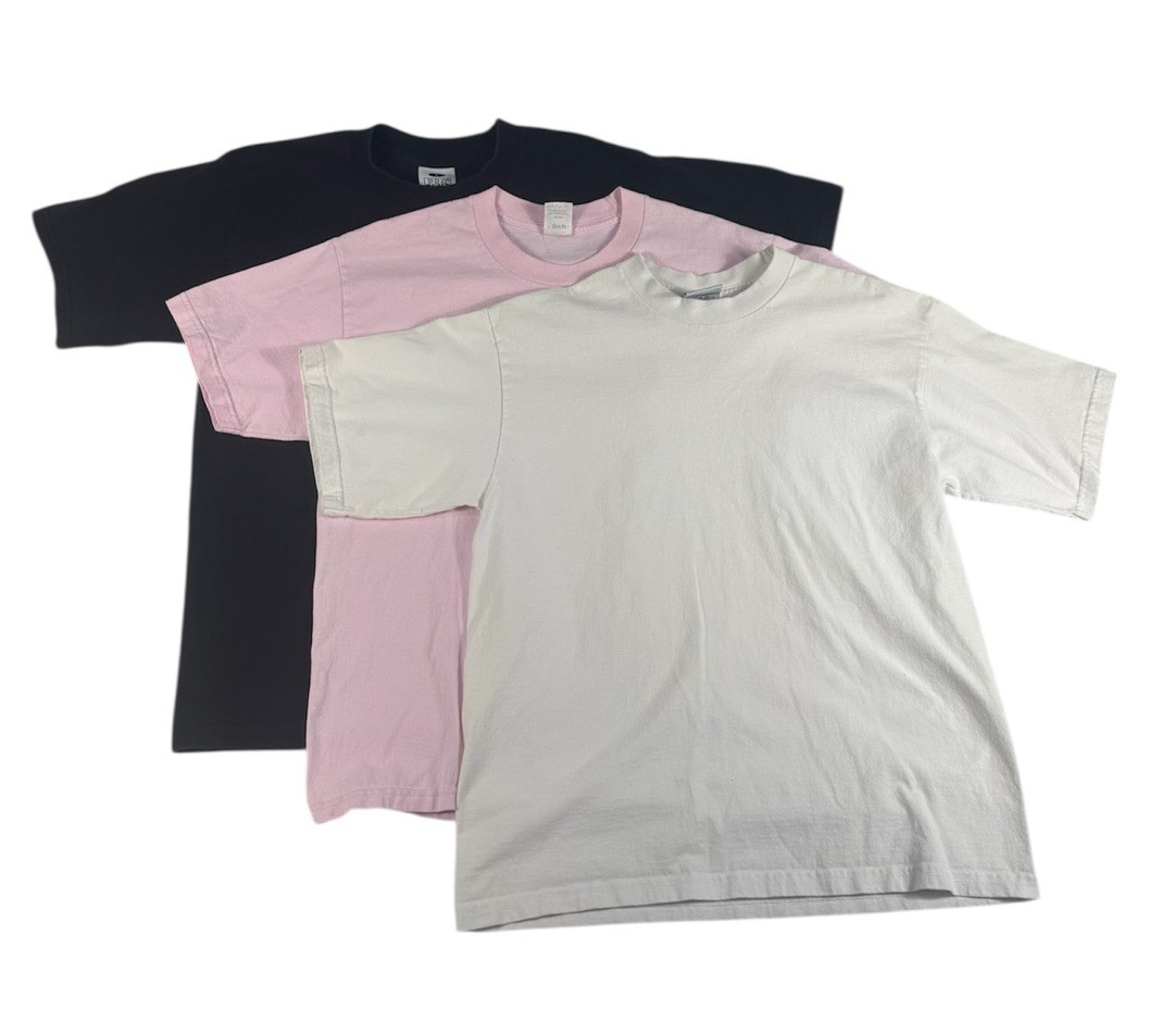 3X Pro Club Heavyweight T-Shirt Blk/Wht/Pink Men’s Crew Neck Short Sleeve Size L