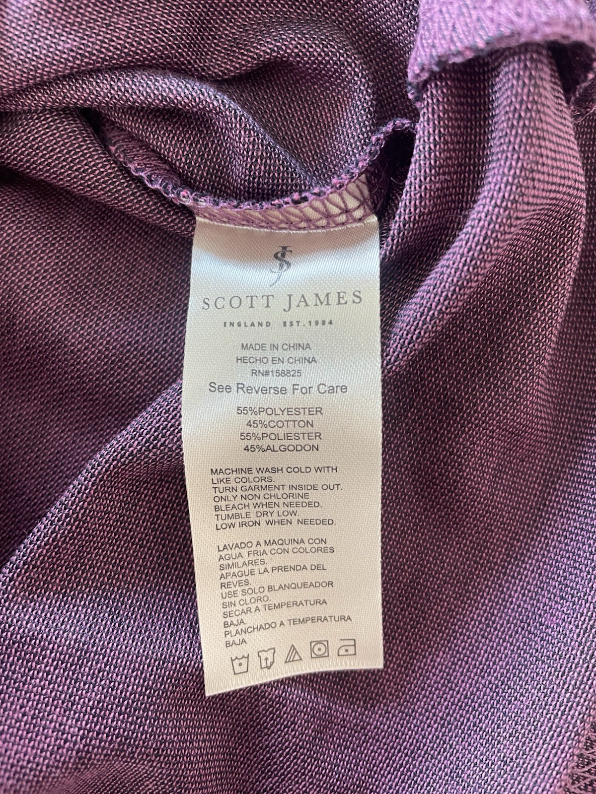Scott James Short Sleeve Shirt Men’s M SJTS-21172 Red/Violet