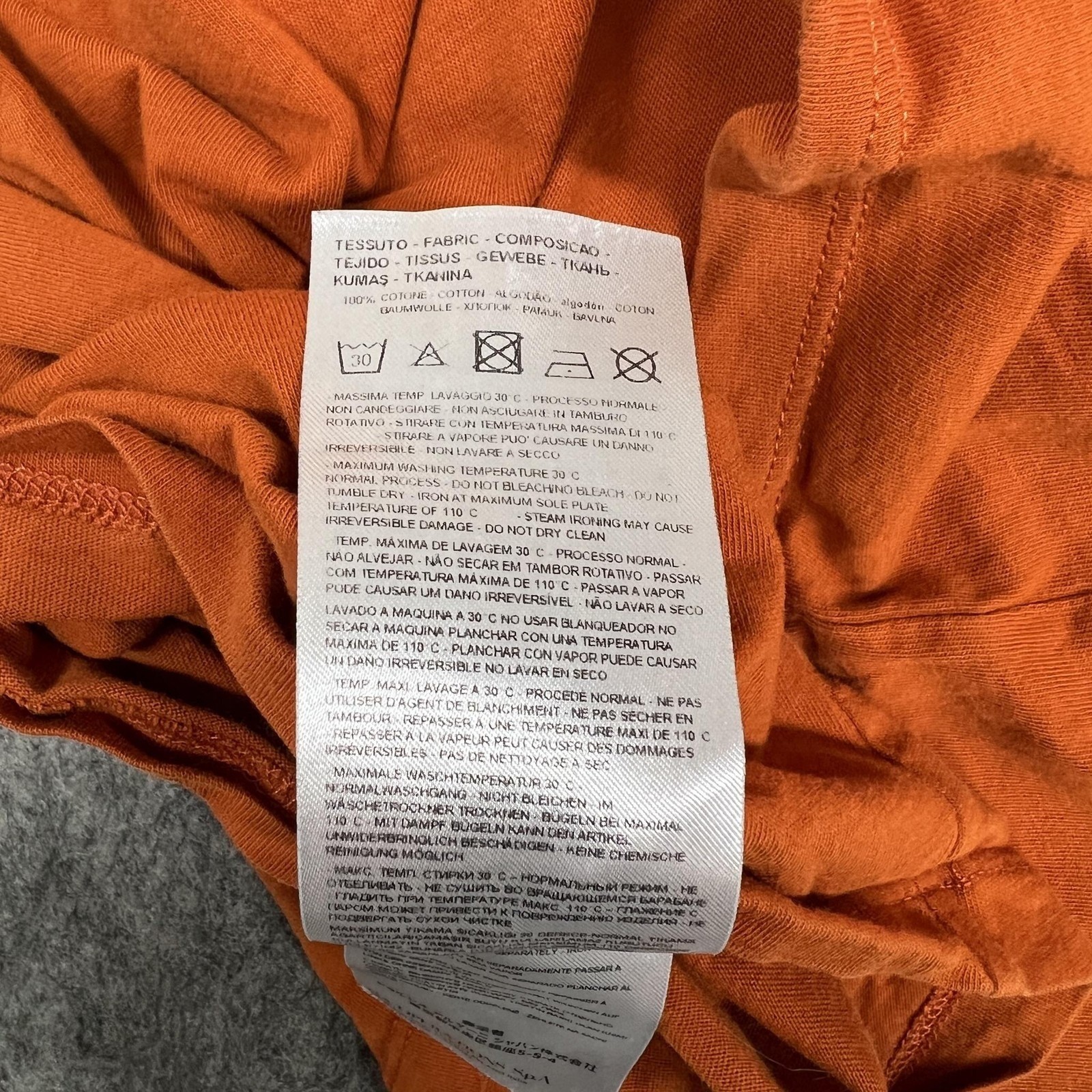 Armani Exchange Shirt Mens Medium Orange A/X Logo Graphic Cotton Tee Designer