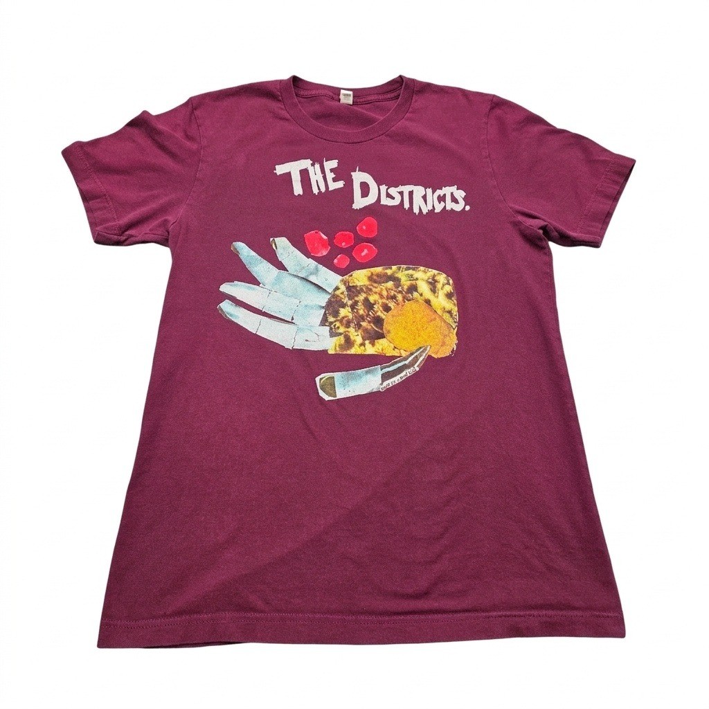 Medium The Districts Band T-Shirt Men Maroon Indie Rock Tour Graphic Bella Canva
