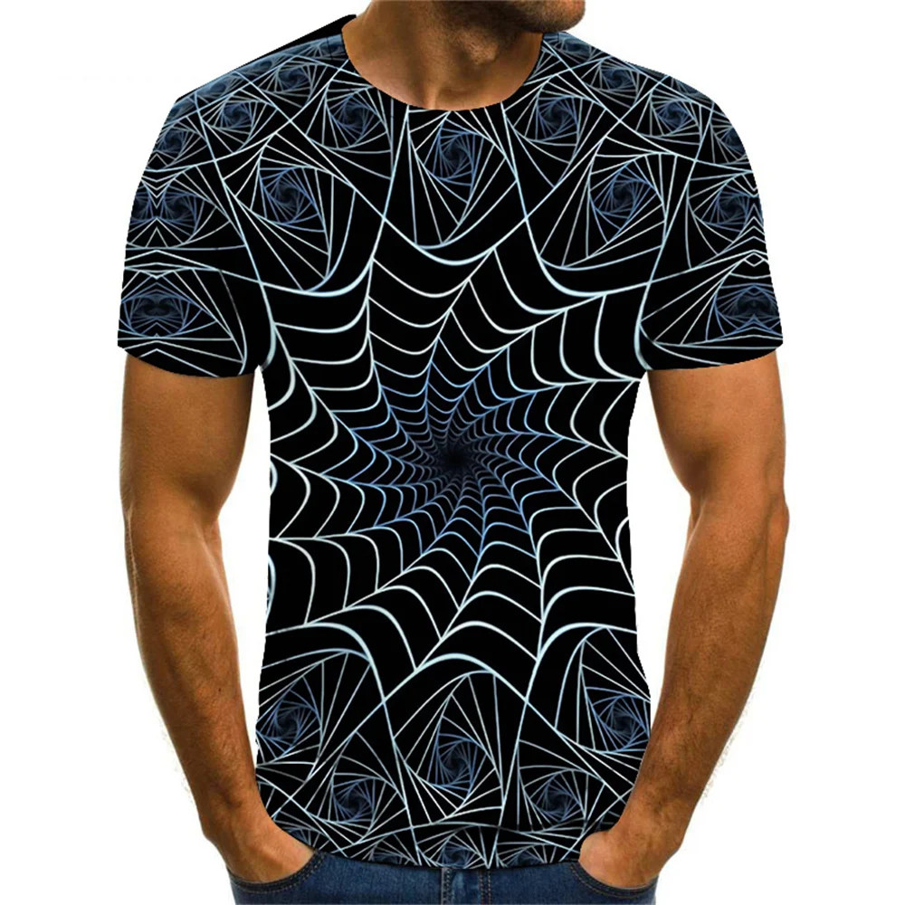 Vibrant 3D Illusion T-Shirt for Men – Plus Size Streetwear Tee XS–6XL